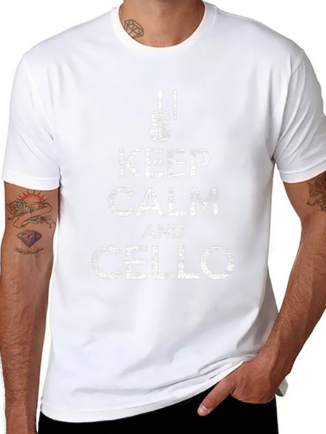 Camiseta Negra Keep Calm and Cello