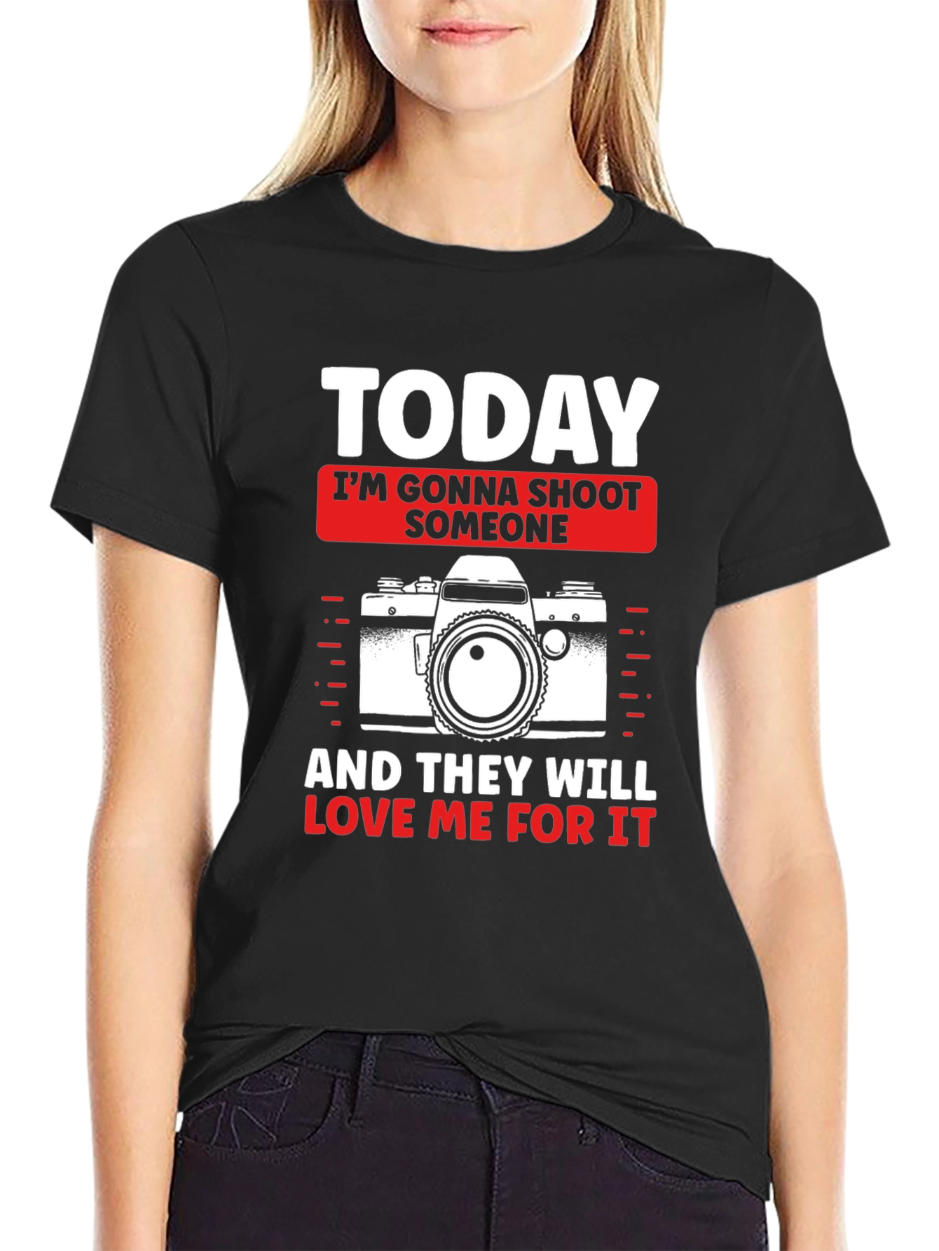 Camiseta Negra con Diseño de Fotografía
