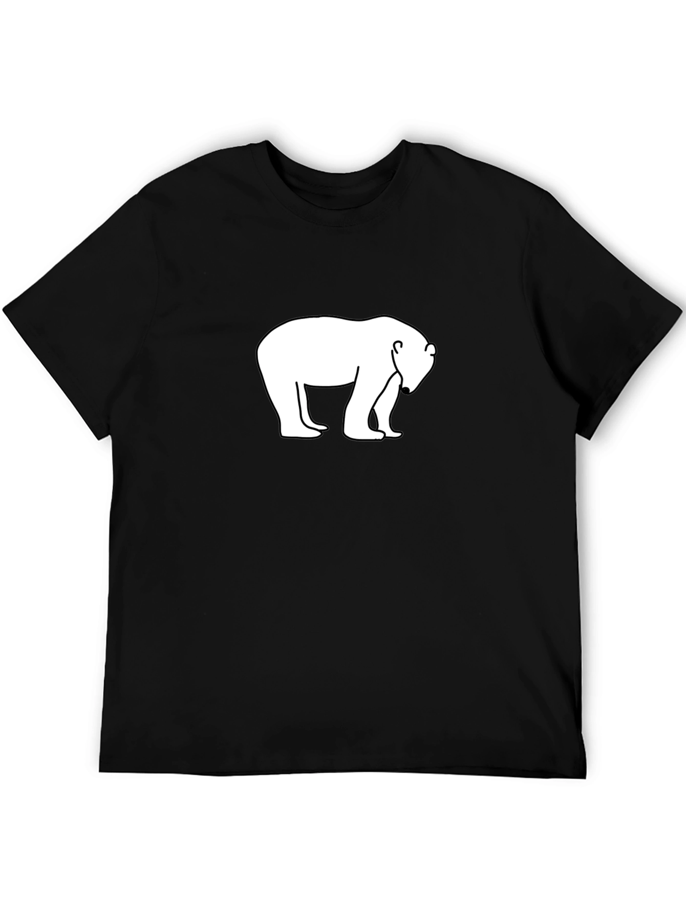 Camiseta Negra Oso Polar - Diseño Casual y Cómoda