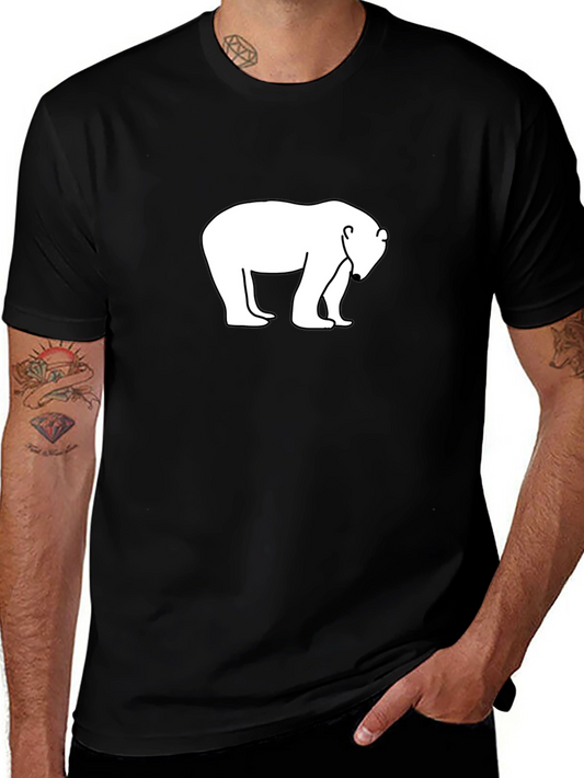 Camiseta Negra Oso Polar - Diseño Casual y Cómoda