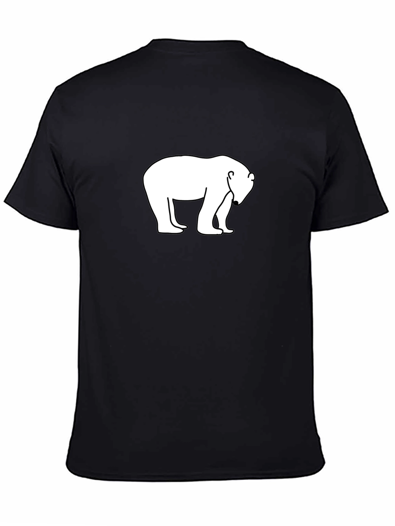 Camiseta Negra Oso Polar - Diseño Casual y Cómoda