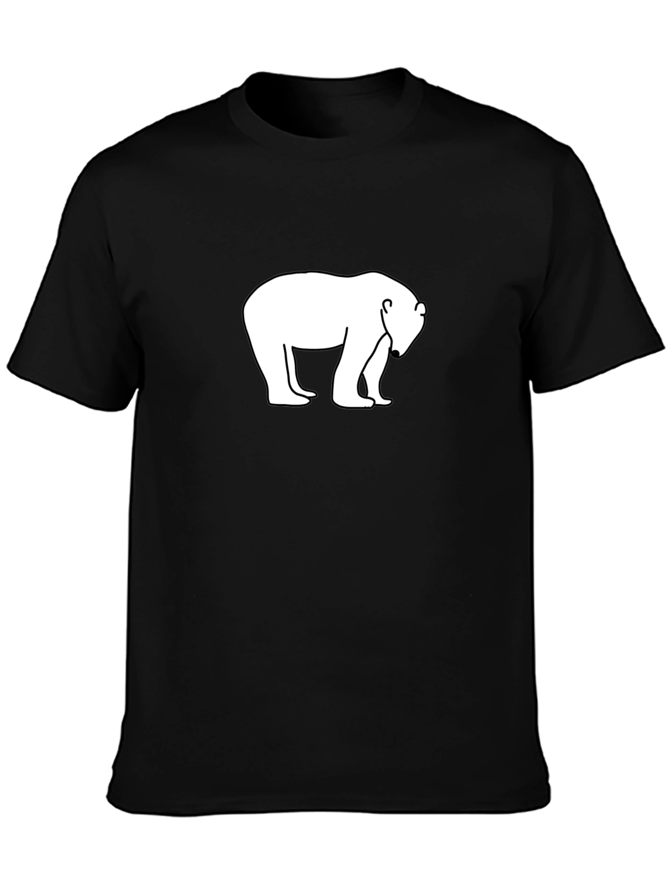 Camiseta Negra Oso Polar - Diseño Casual y Cómoda