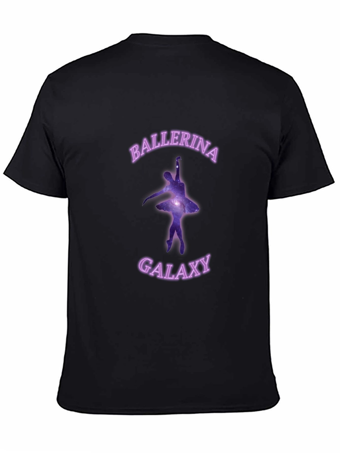 Camiseta Negra con Diseño de Bailarina Galaxy