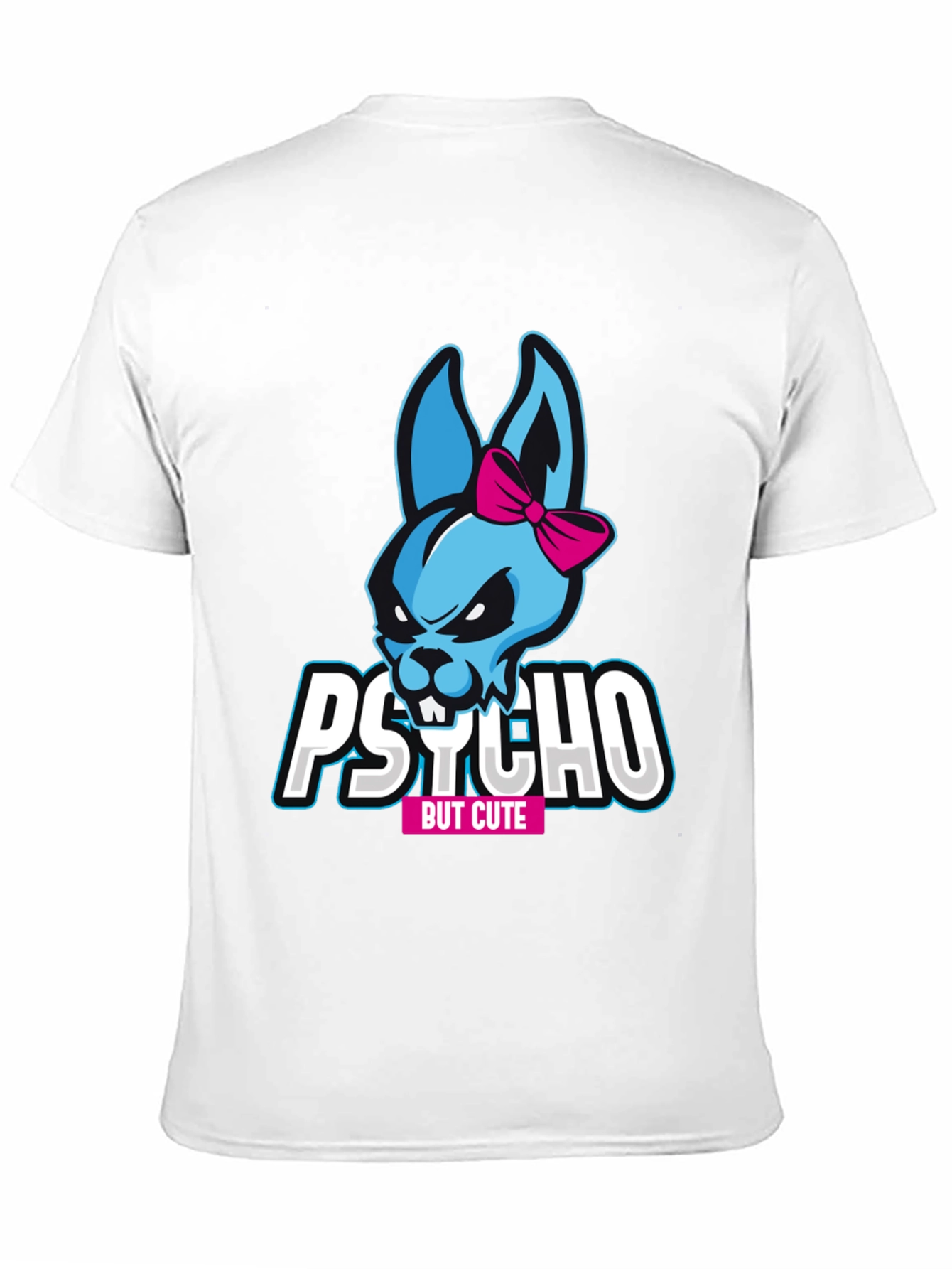 Camiseta Negra Psycho But Cute con Conejo