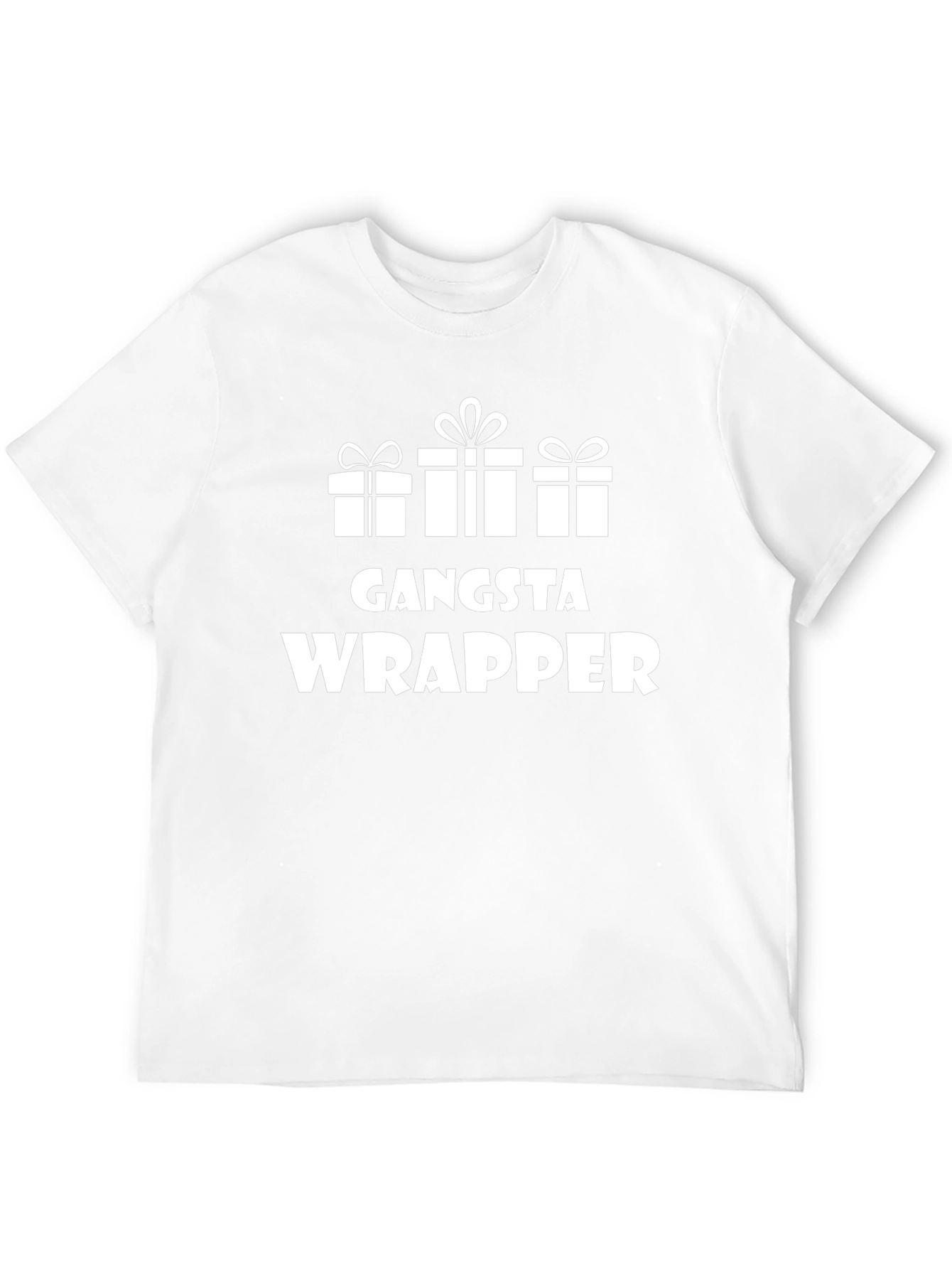 Camiseta Negra Gangsta Wrapper con Diseño Navideño
