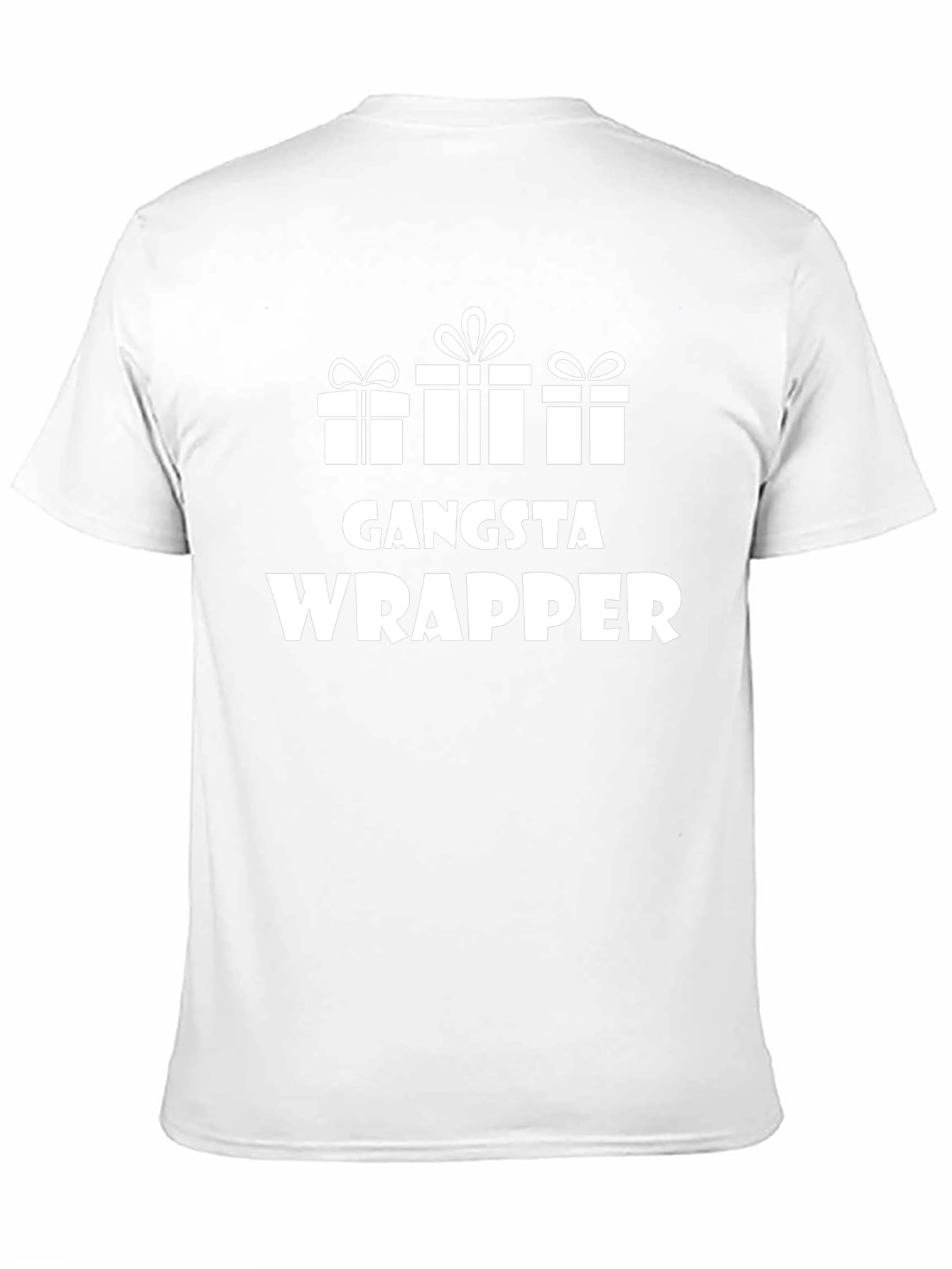 Camiseta Negra Gangsta Wrapper con Diseño Navideño