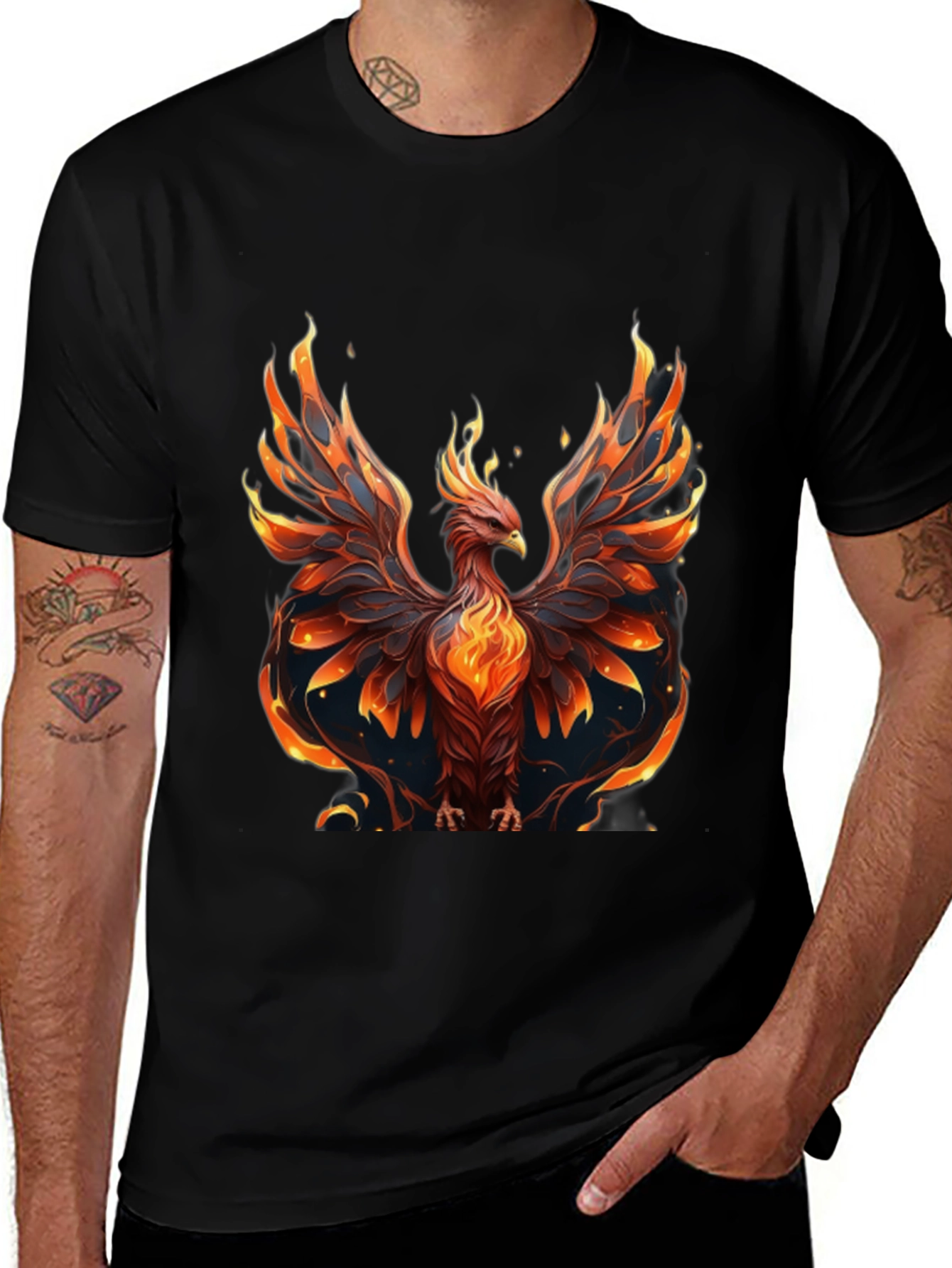 Camiseta Hombre: Fénix Ardiente