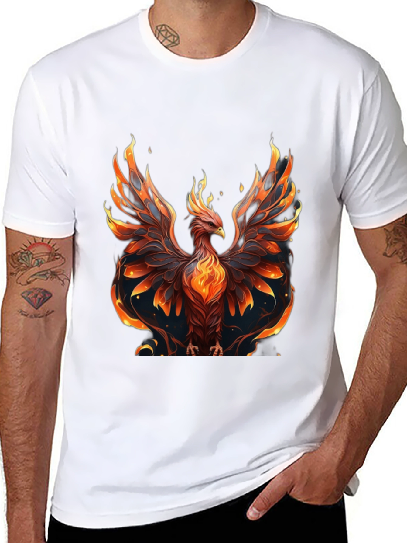 Camiseta Hombre: Fénix Ardiente