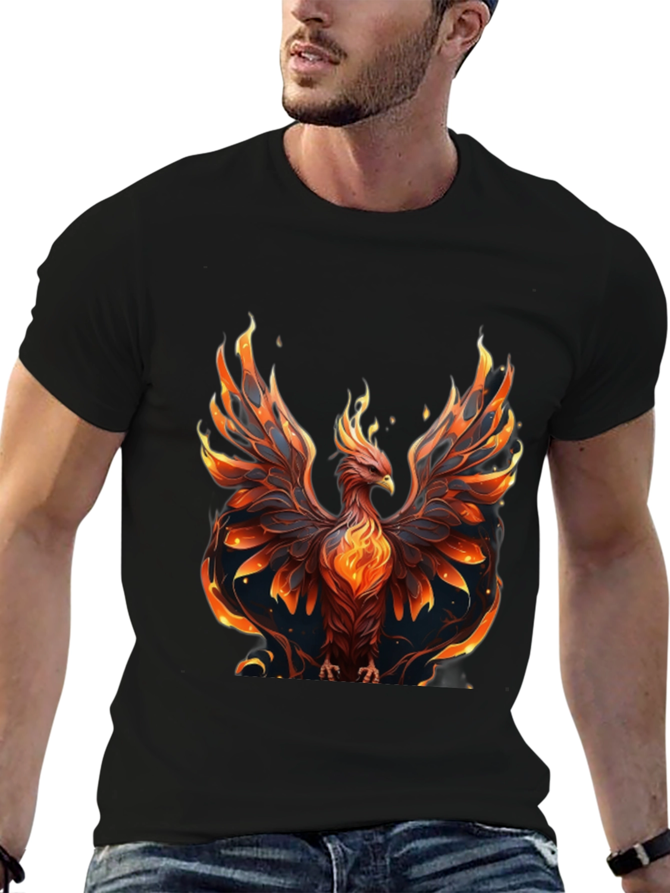 Camiseta Hombre: Fénix Ardiente
