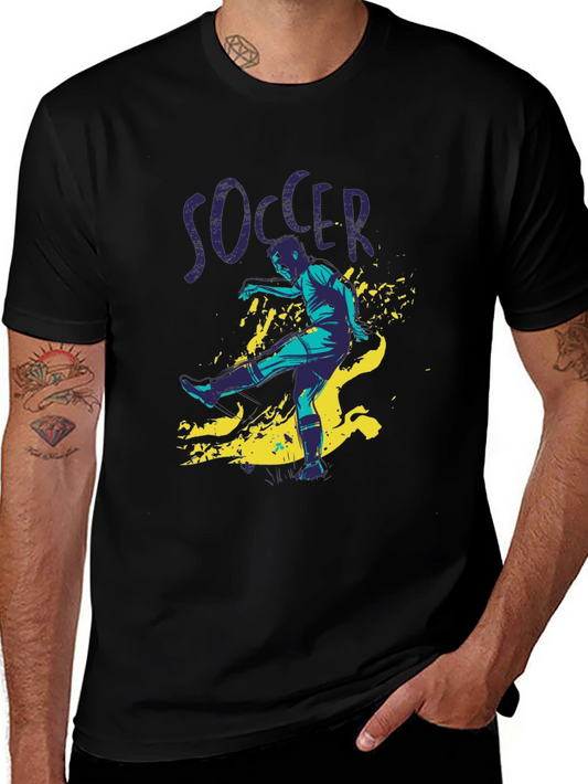 Camiseta Negra Hombre Diseño Futbol Soccer
