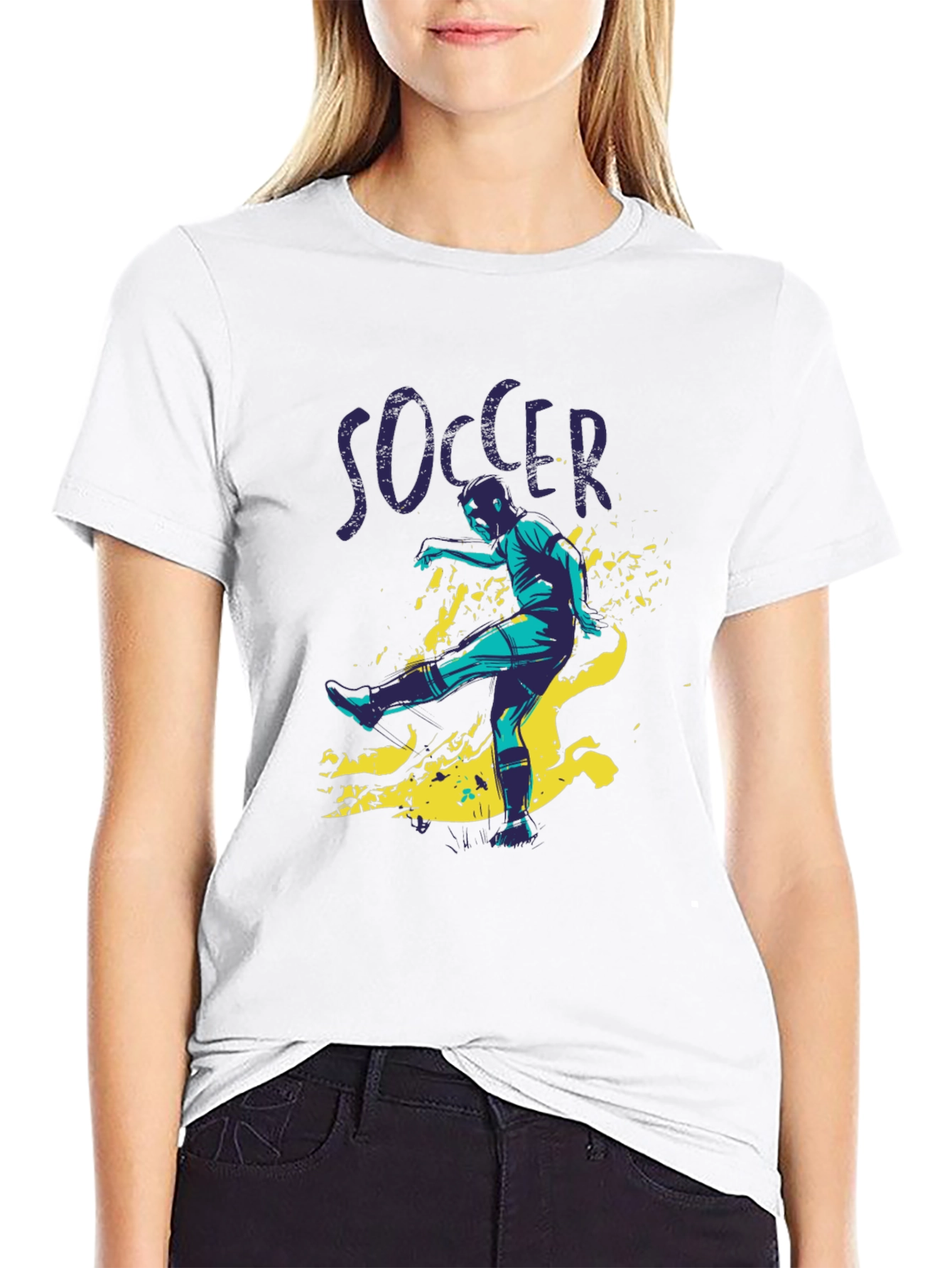 Camiseta Negra Hombre Diseño Futbol Soccer