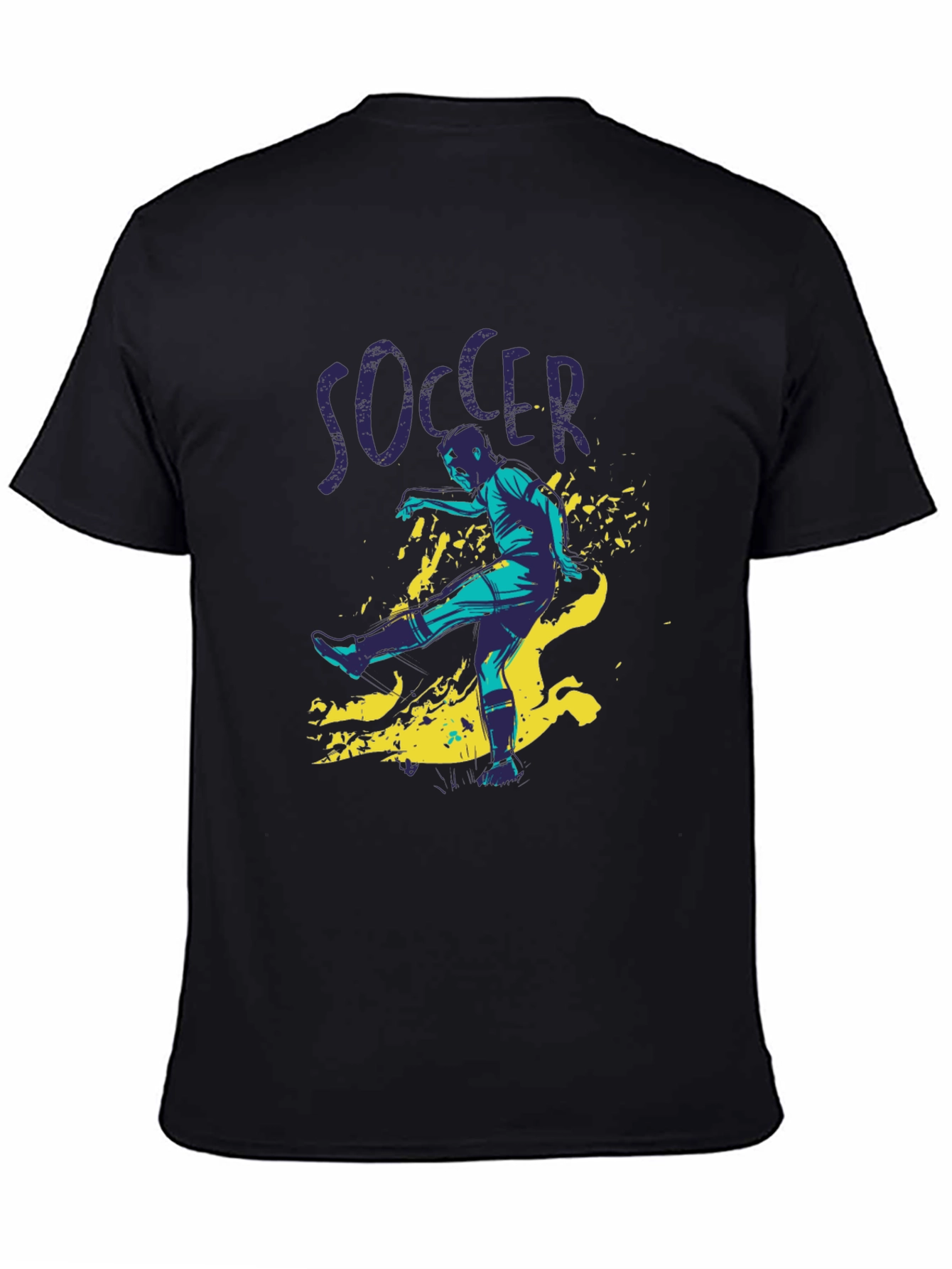 Camiseta Negra Hombre Diseño Futbol Soccer
