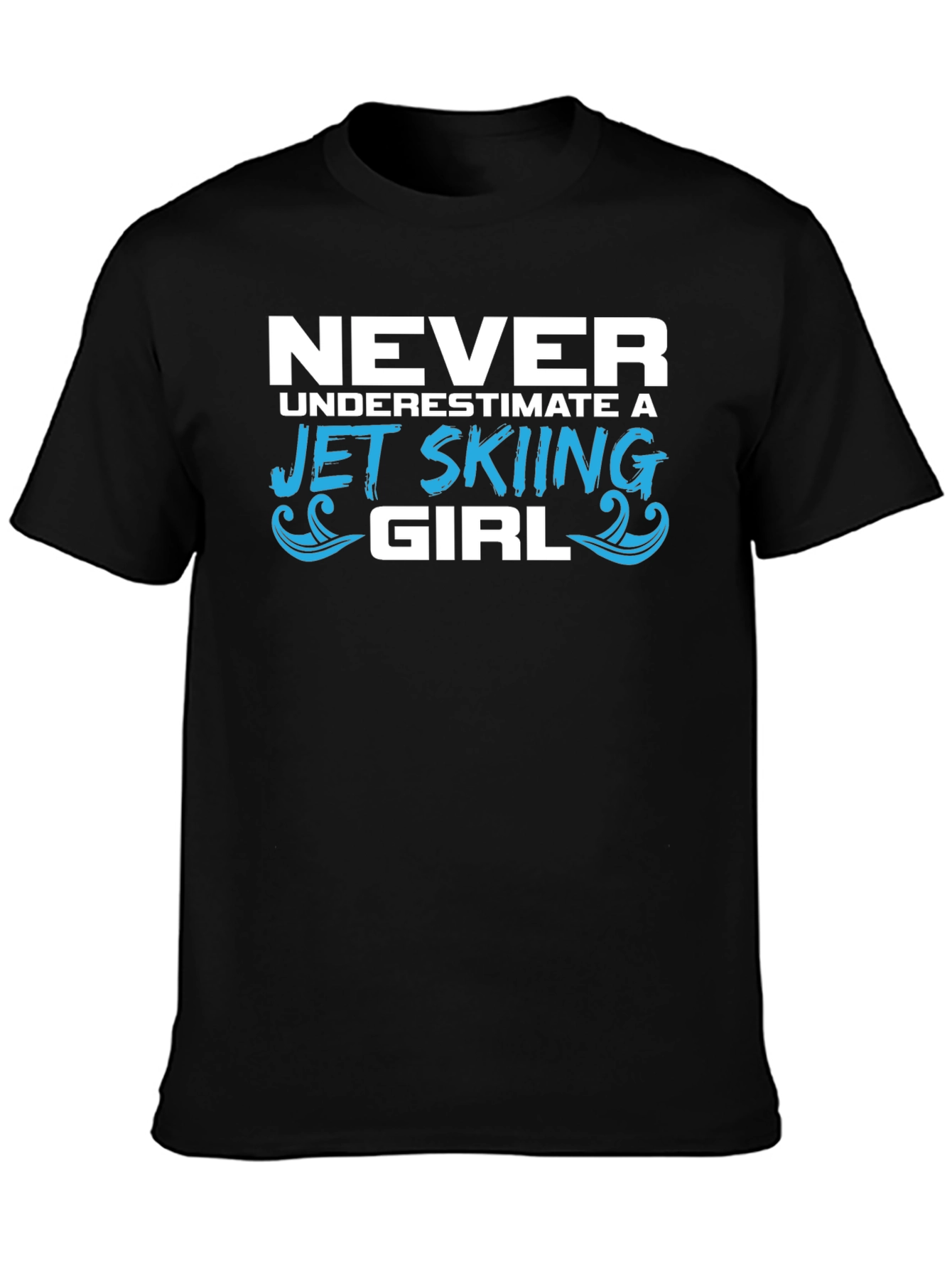 Camiseta Negra Jet Skiing Girl para Mujer