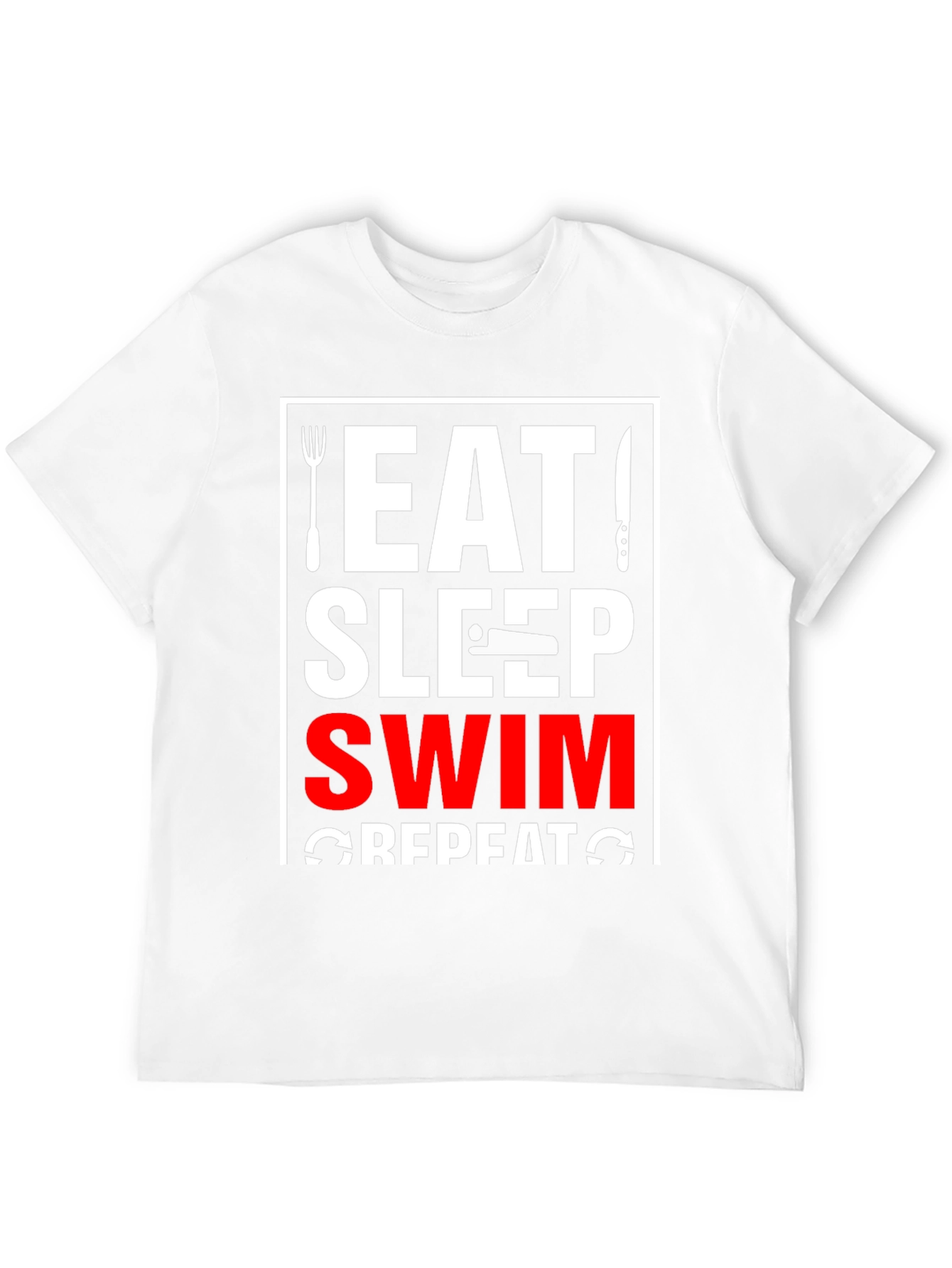 Camiseta Negra Eat Sleep Swim Repeat