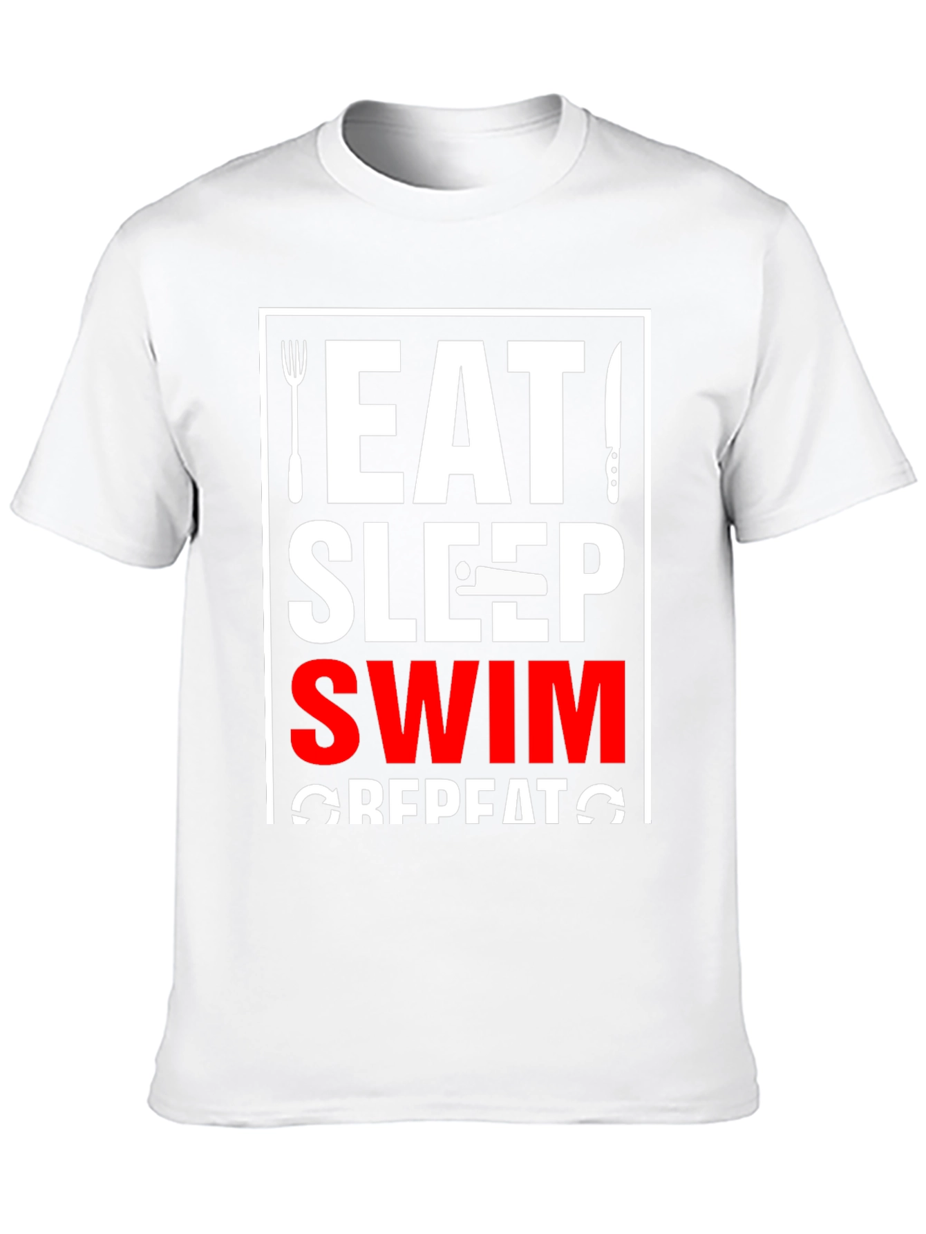 Camiseta Negra Eat Sleep Swim Repeat
