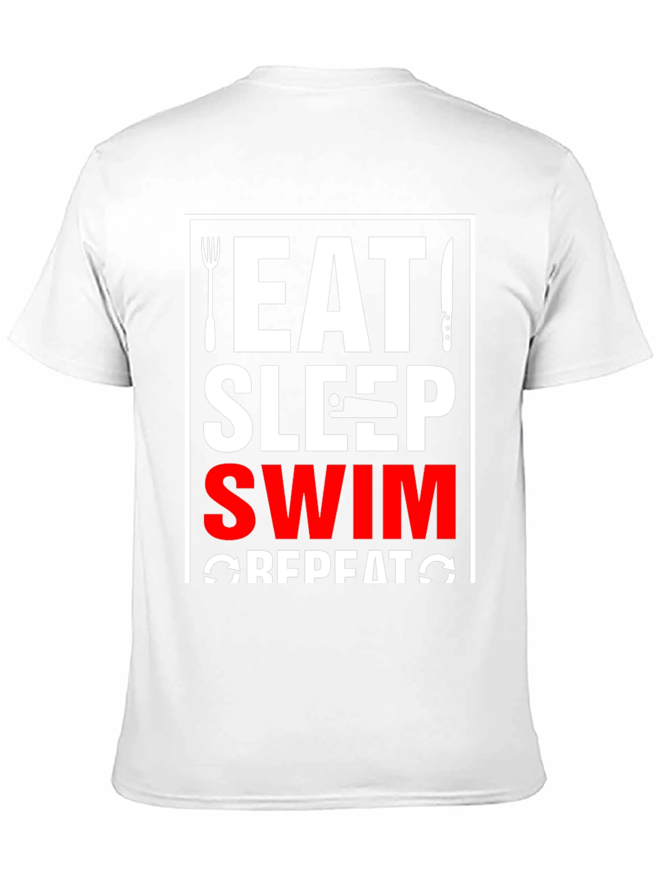 Camiseta Negra Eat Sleep Swim Repeat