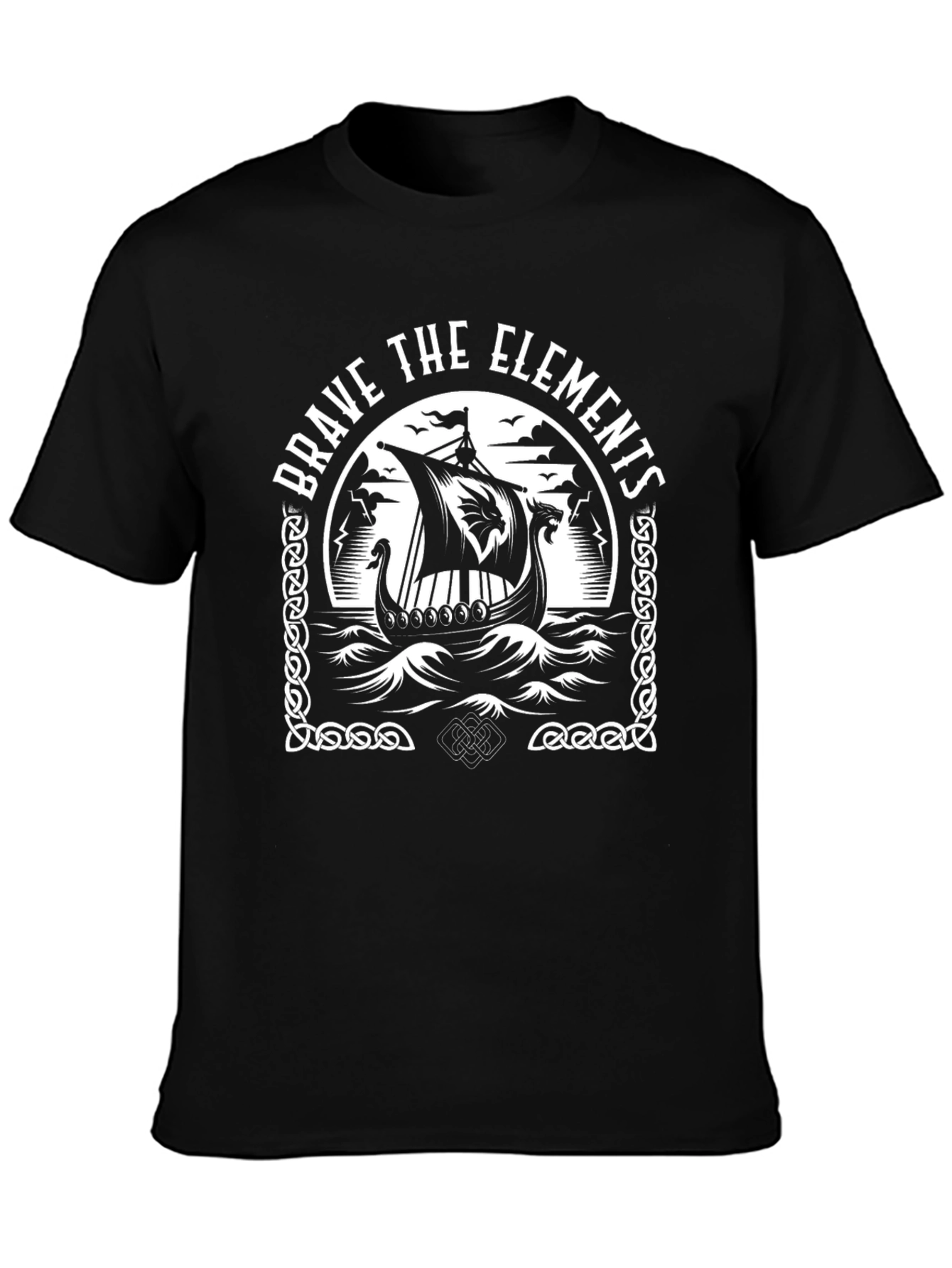 Camiseta Negra Vikingo Brave the Elements