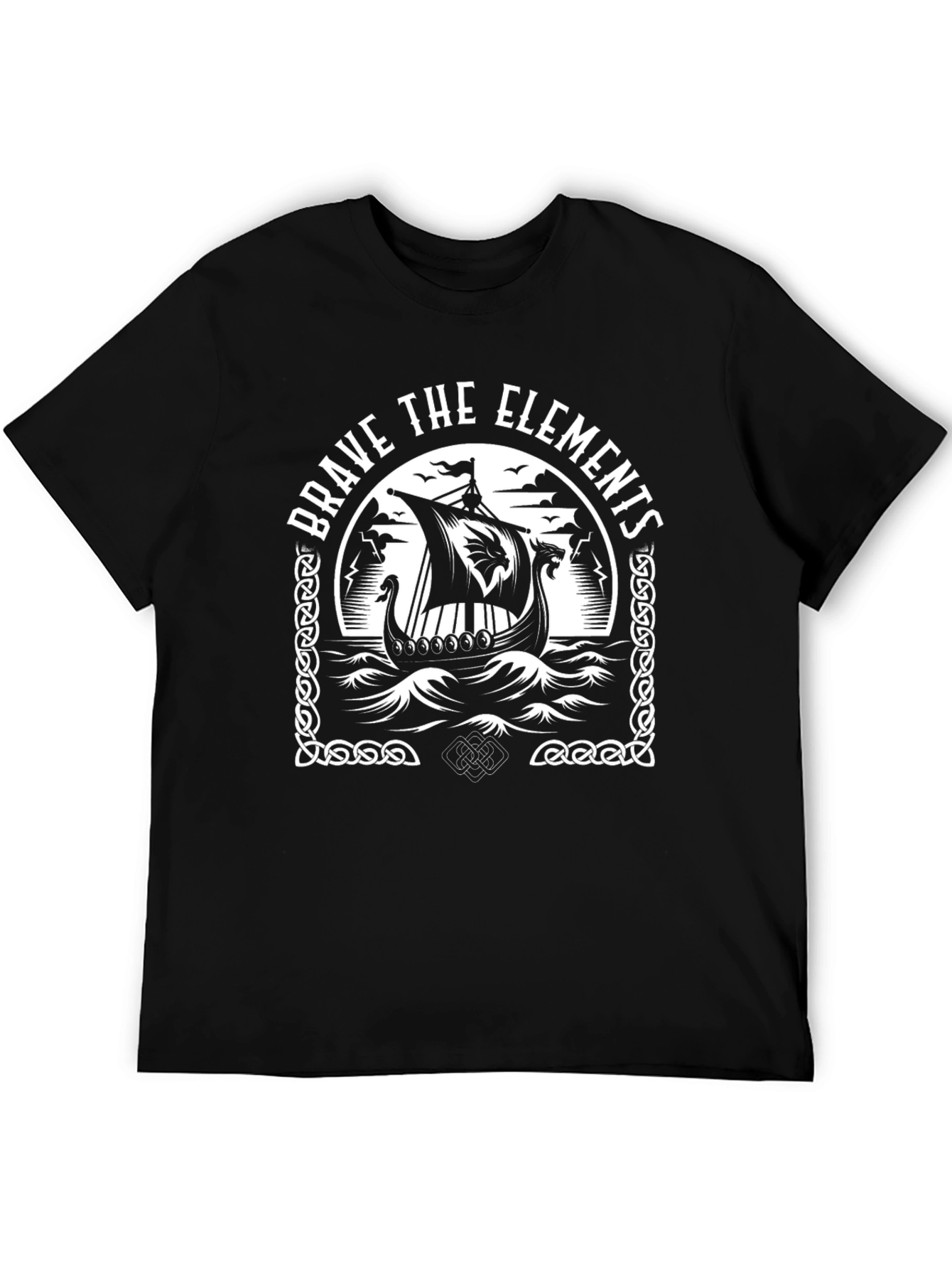 Camiseta Negra Vikingo Brave the Elements