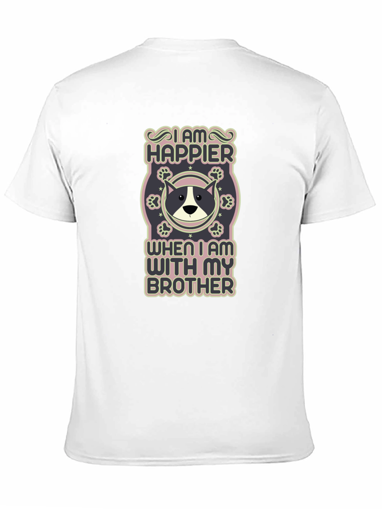 Camiseta Negra: Soy Más Feliz Con Mi Hermano Canino