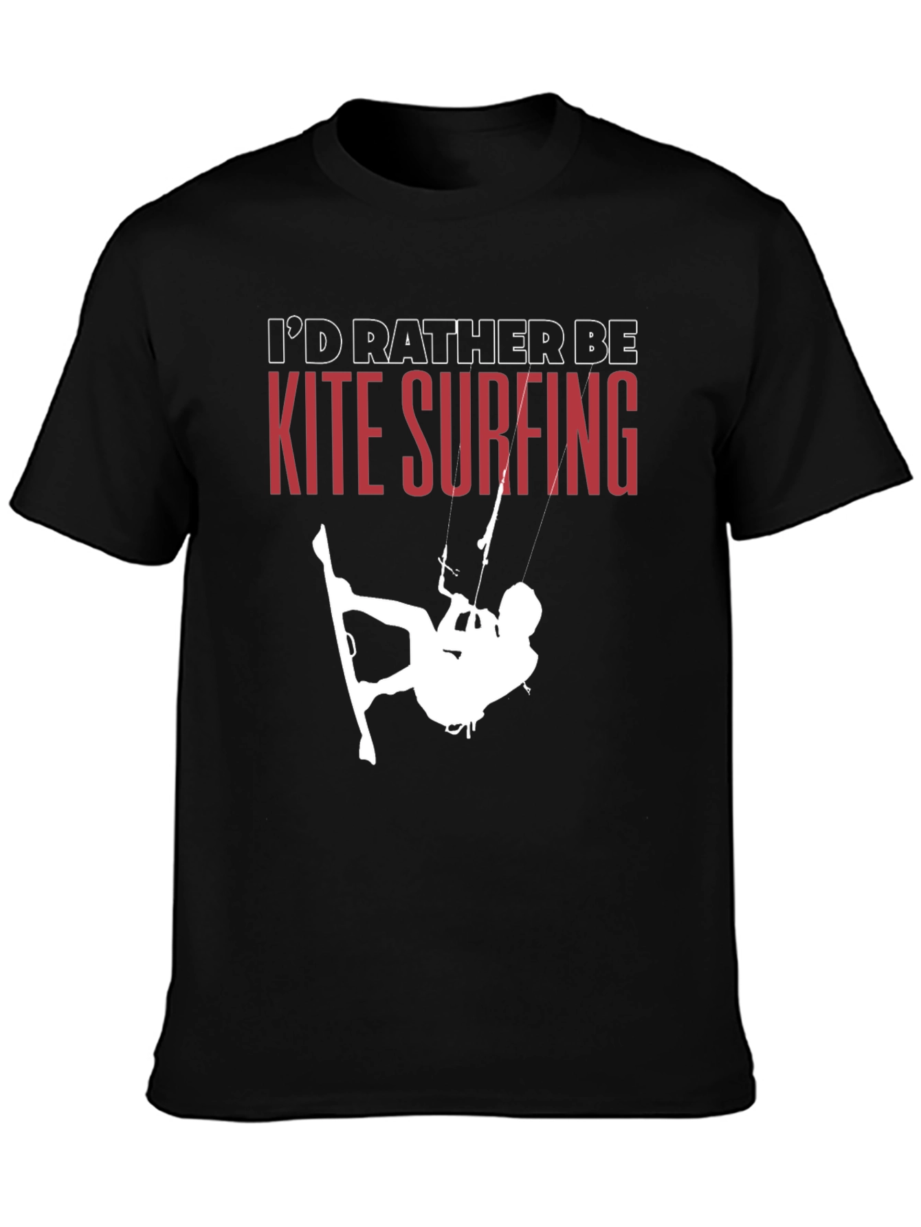 Camiseta Negra Kite Surfing para Aventureros Acuáticos
