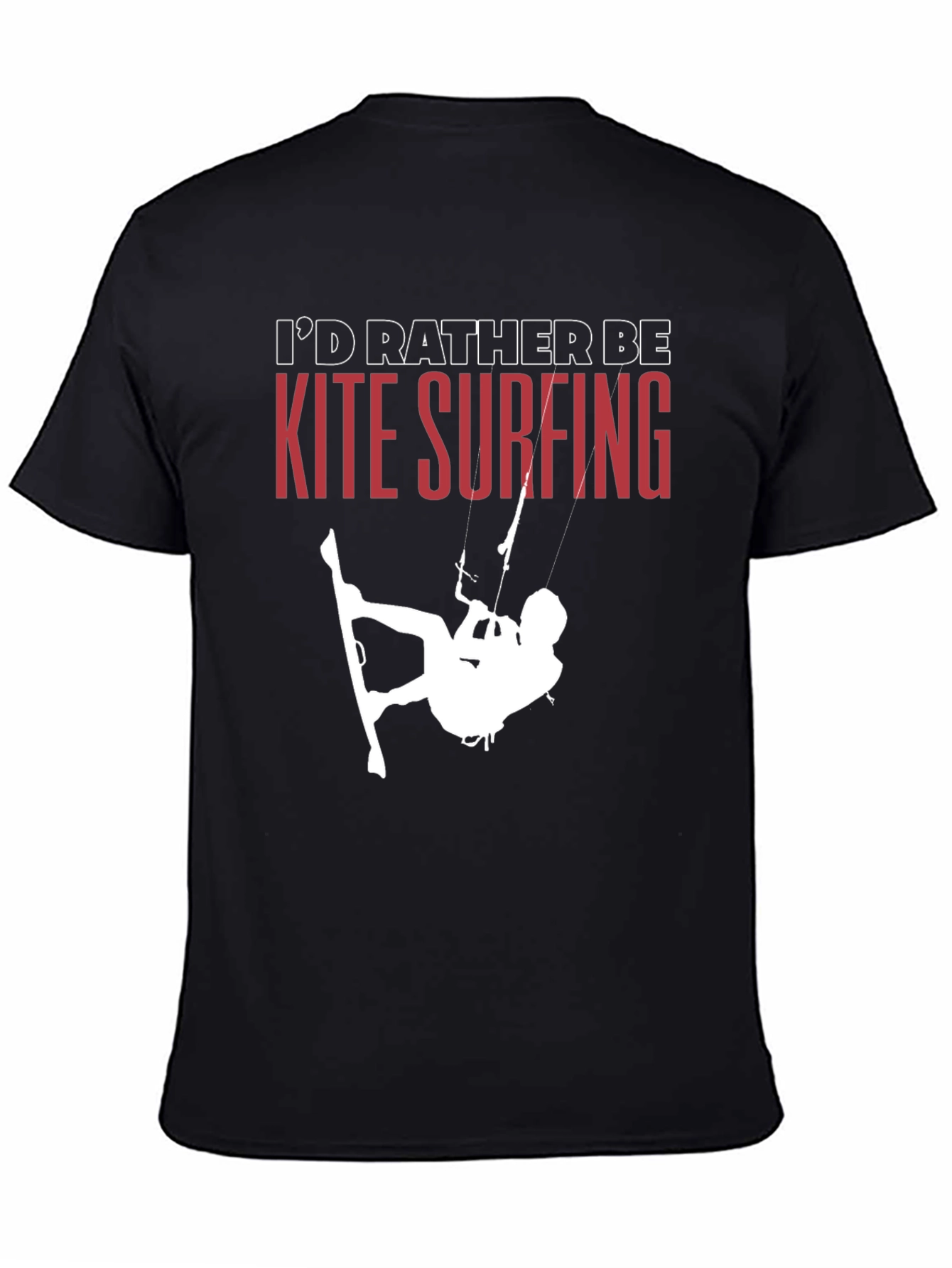 Camiseta Negra Kite Surfing para Aventureros Acuáticos