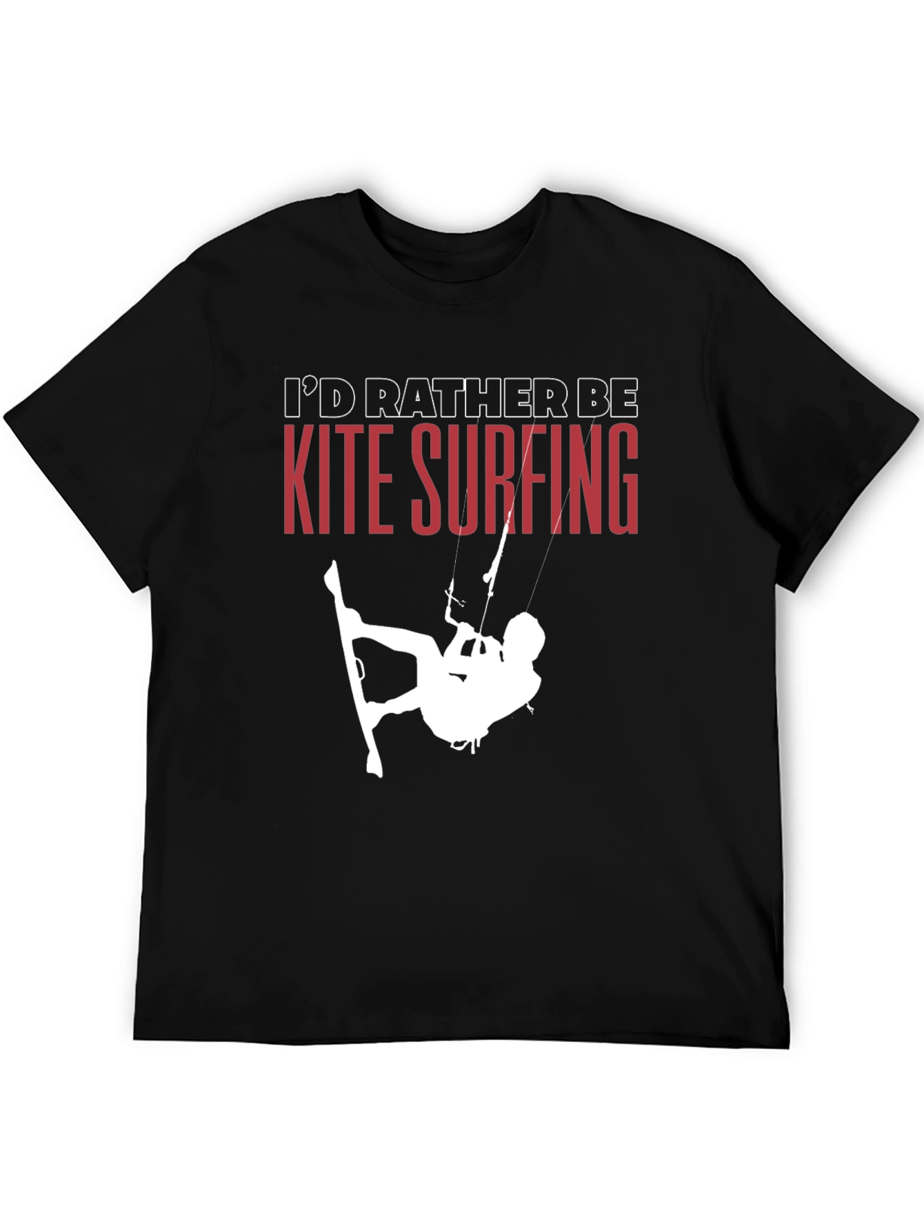 Camiseta Negra Kite Surfing para Aventureros Acuáticos
