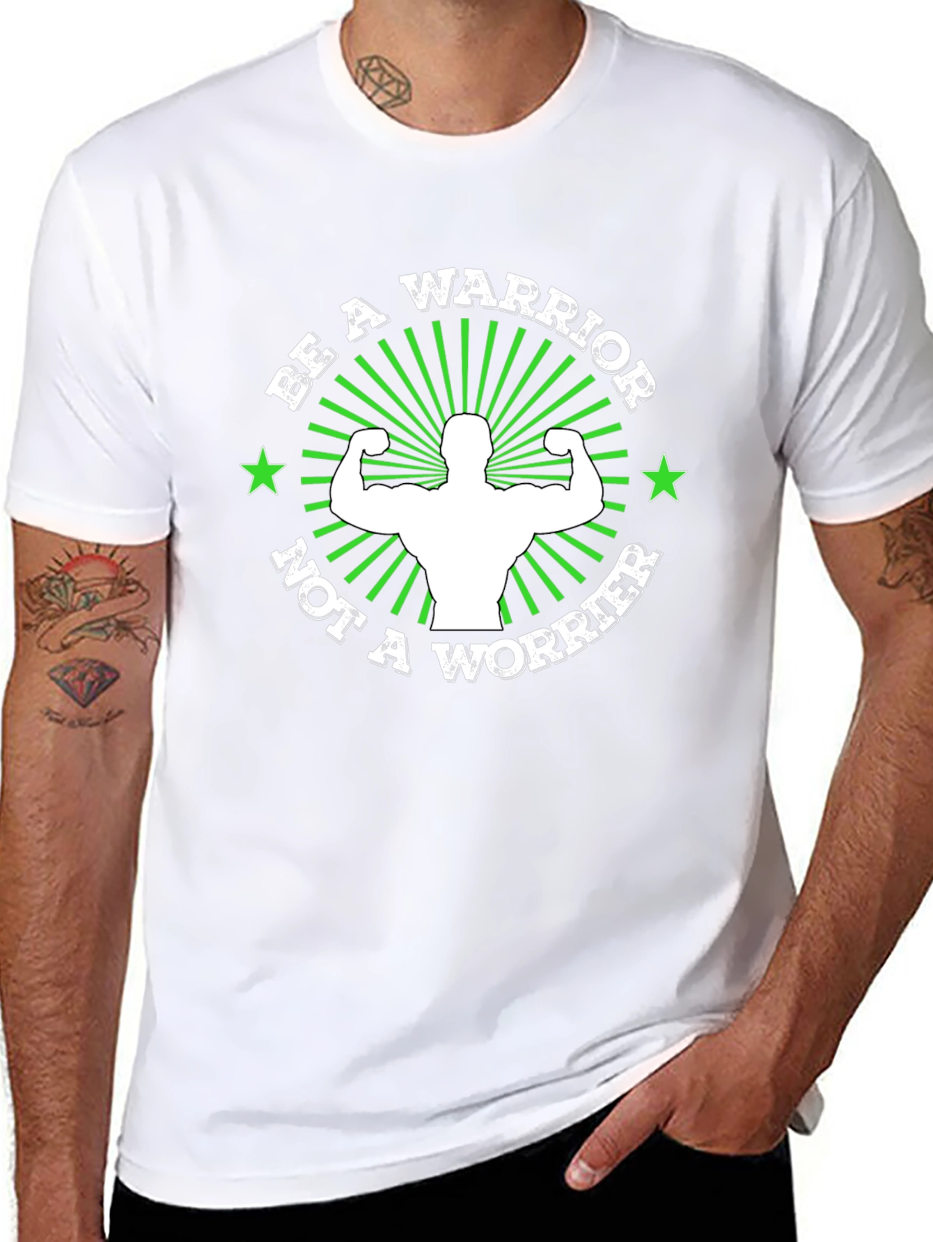 Camiseta Negra: Sé un Guerrero No un Preocupado