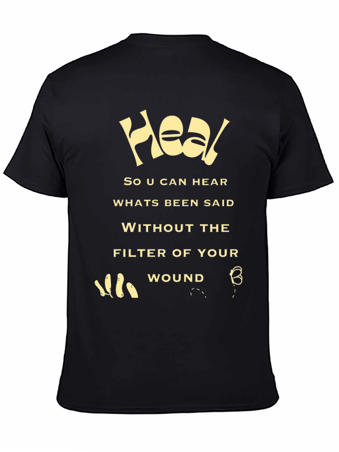 Camiseta Negra Heal: Sanación y Claridad