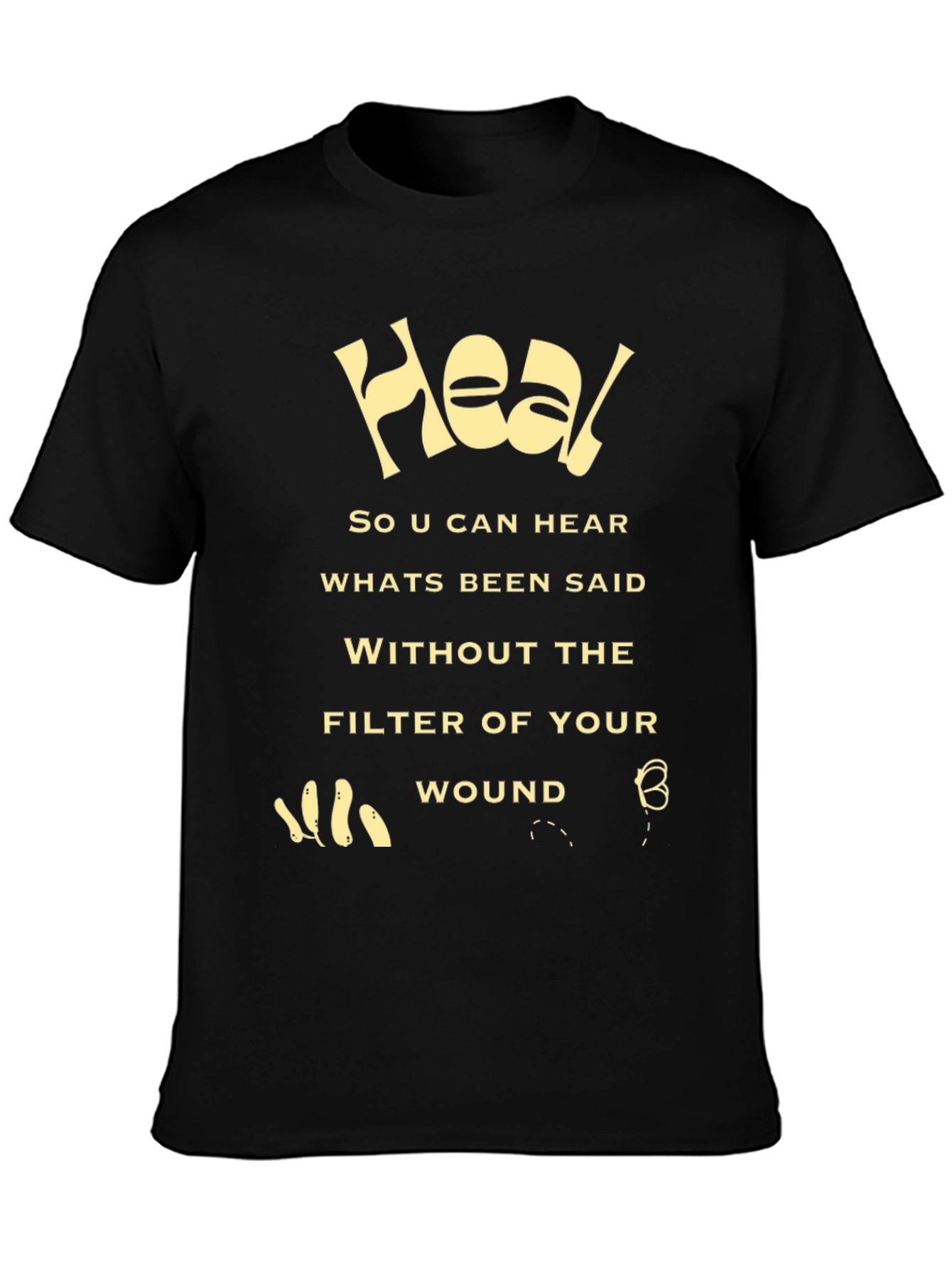 Camiseta Negra Heal: Sanación y Claridad