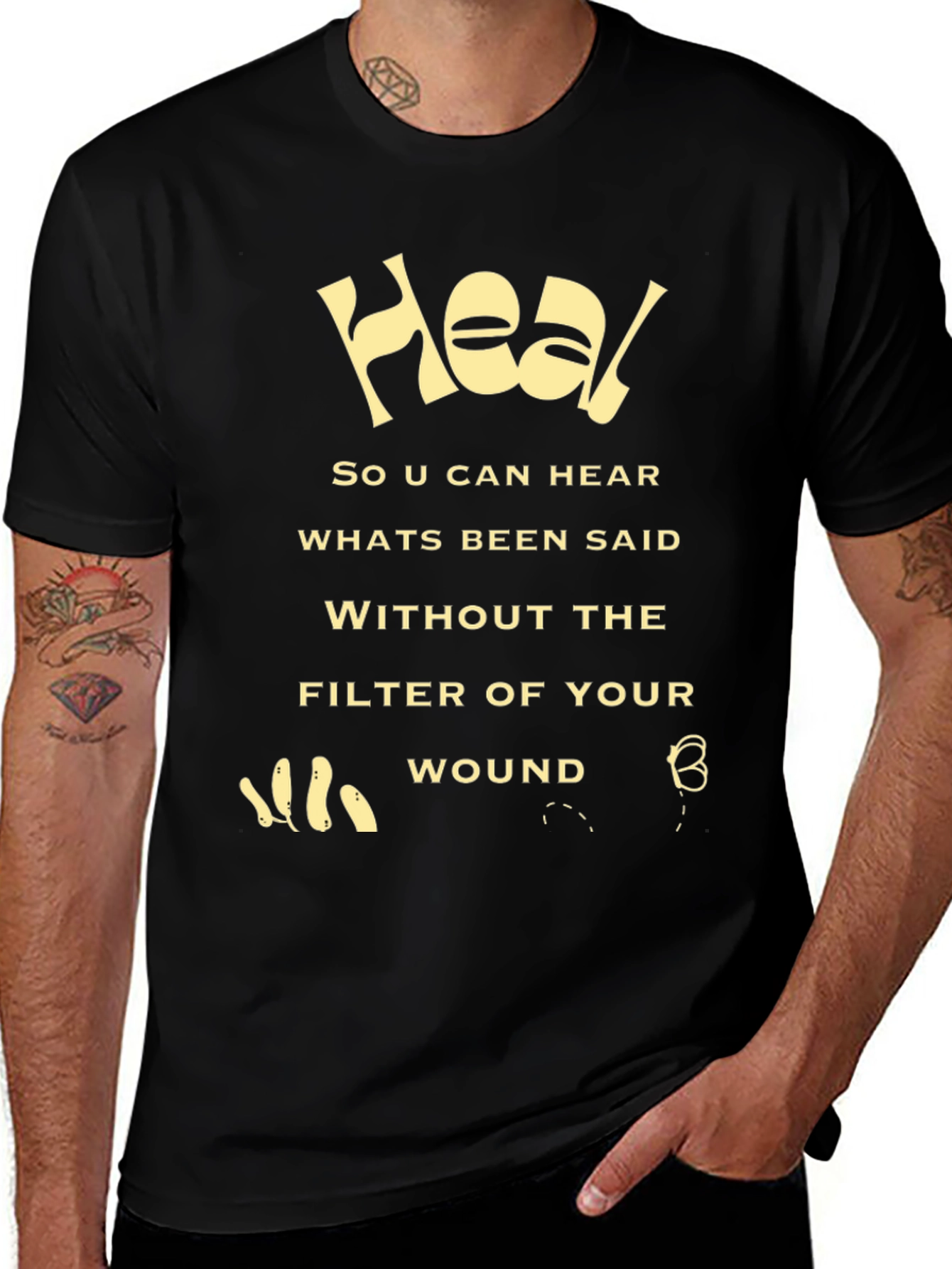 Camiseta Negra Heal: Sanación y Claridad
