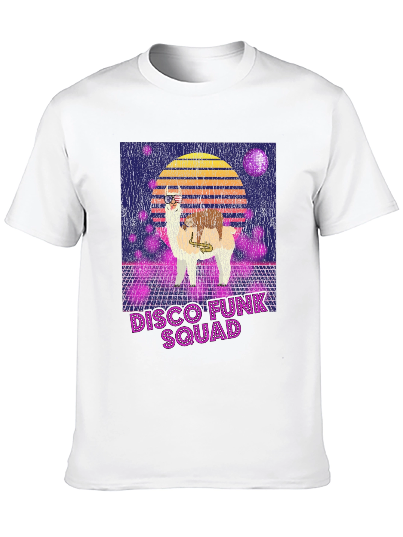 Camiseta Retro Disco Funk Squad Llama