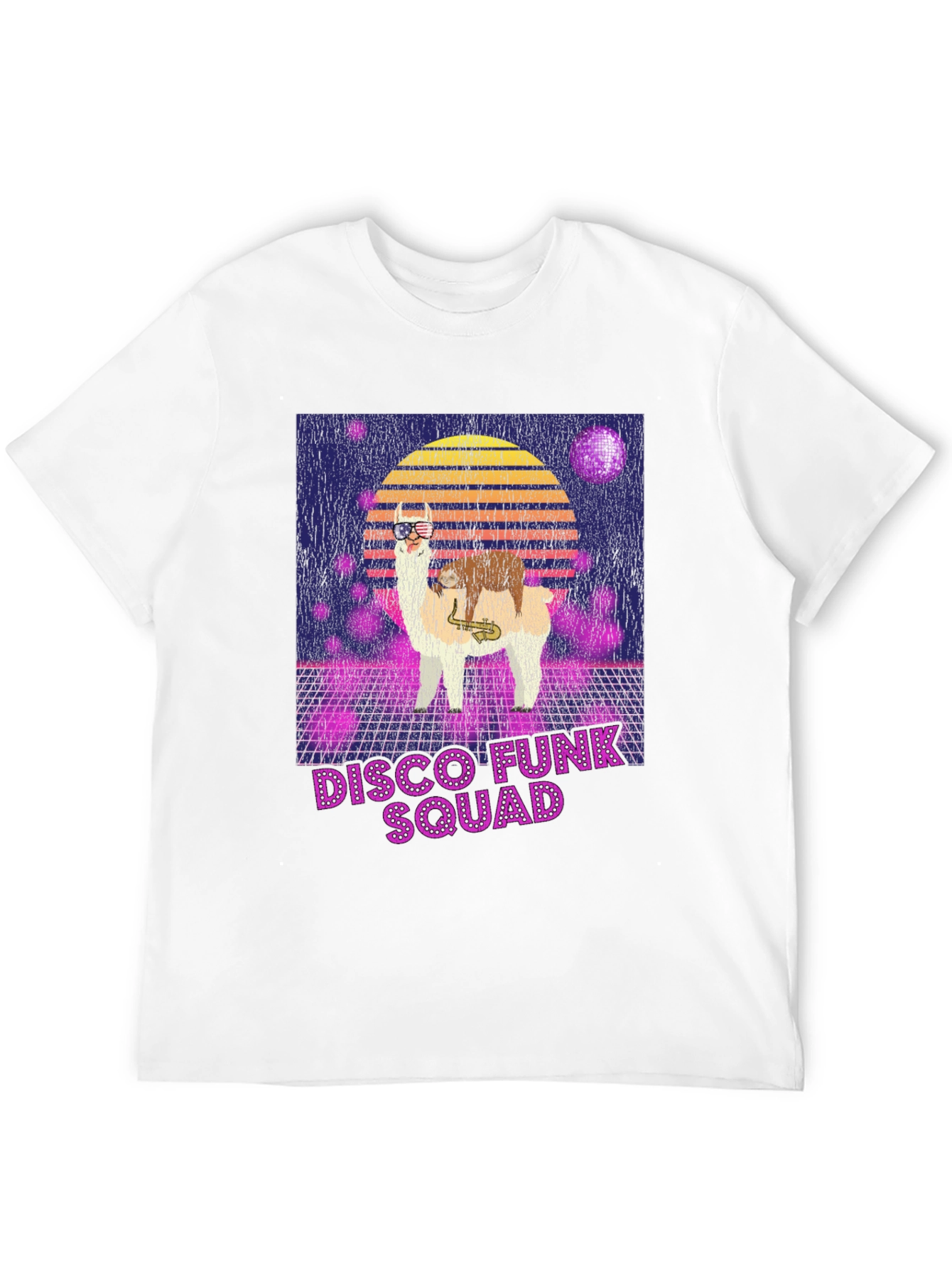 Camiseta Retro Disco Funk Squad Llama