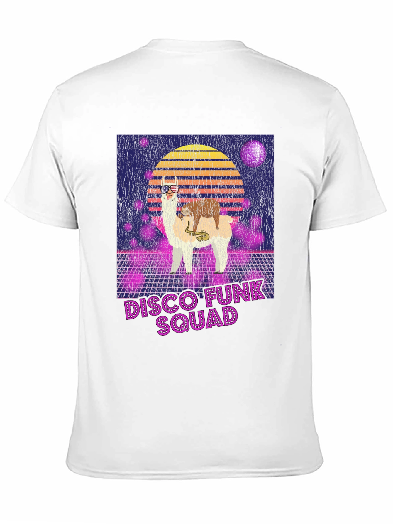 Camiseta Retro Disco Funk Squad Llama