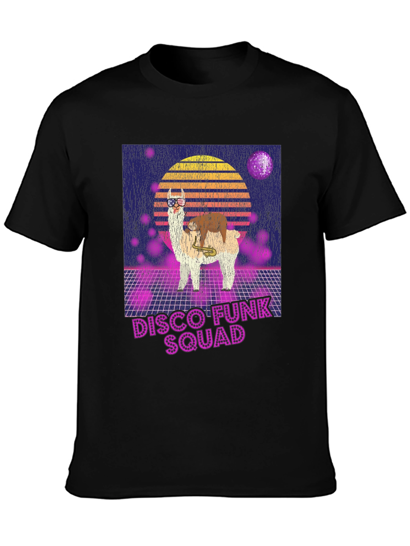 Camiseta Retro Disco Funk Squad Llama