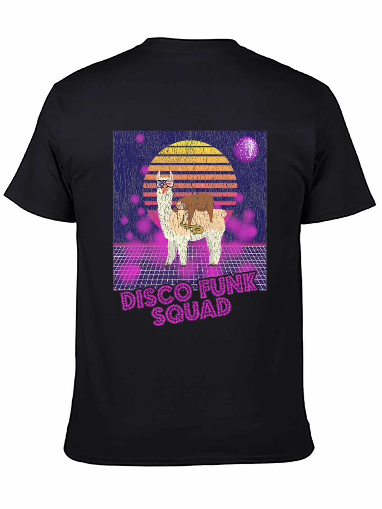 Camiseta Retro Disco Funk Squad Llama