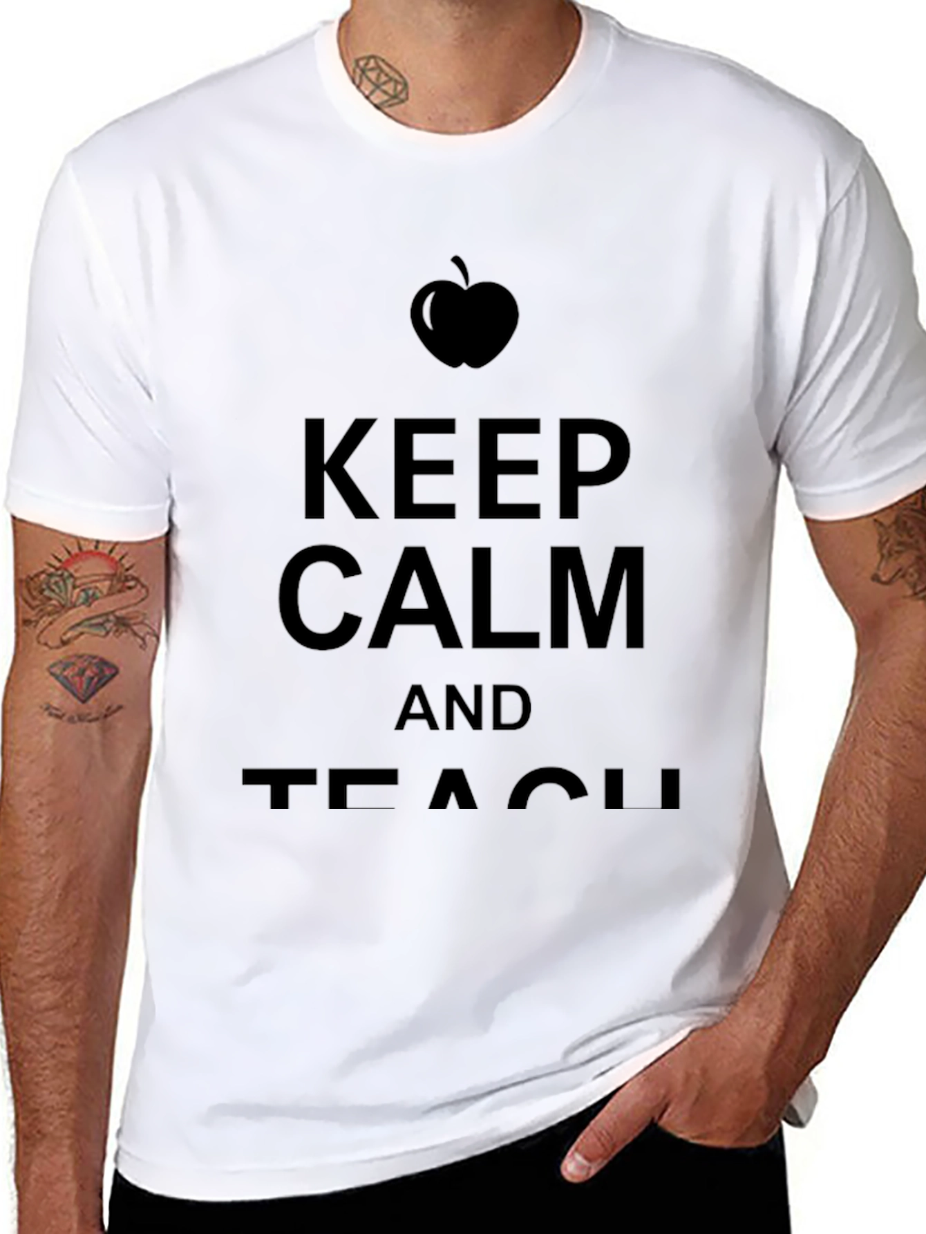 Camiseta Negra Keep Calm and Teach