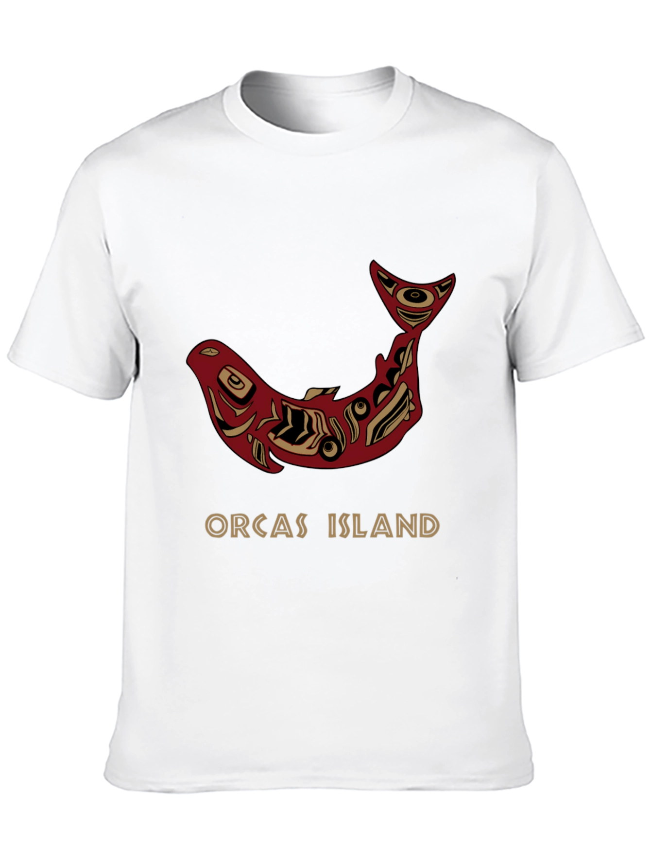 Camiseta Negra Orcas Island Diseño Artístico