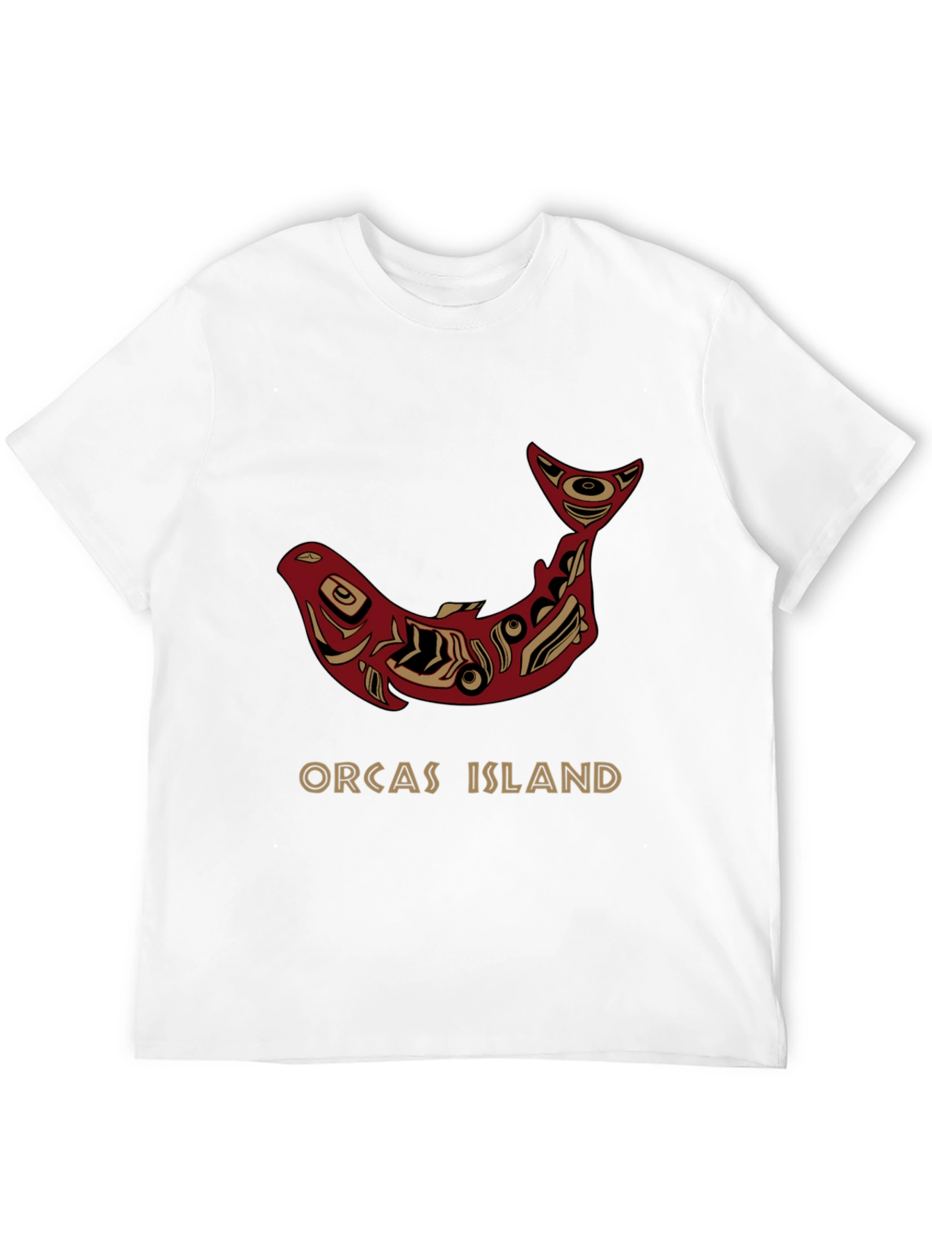 Camiseta Negra Orcas Island Diseño Artístico