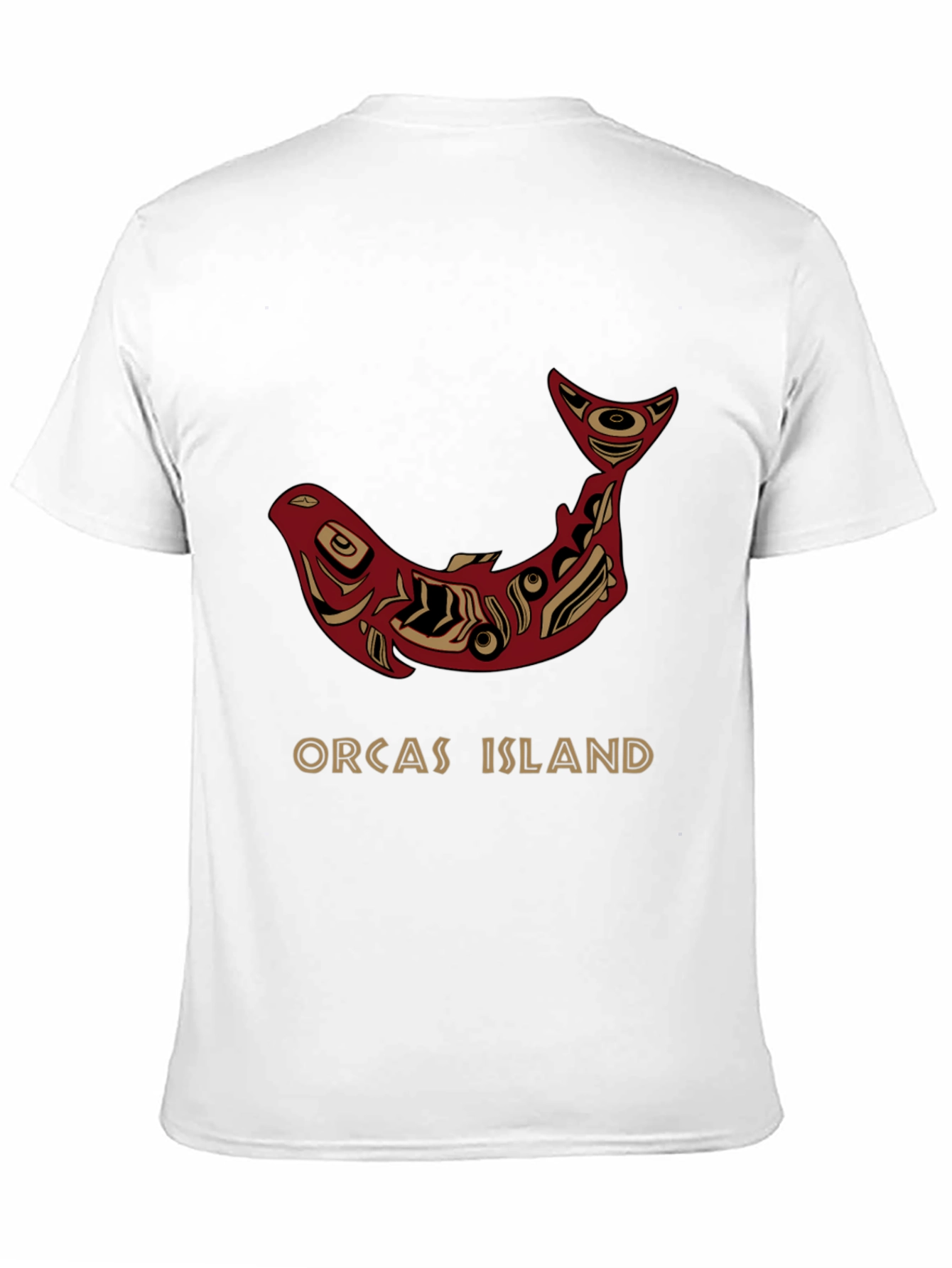 Camiseta Negra Orcas Island Diseño Artístico