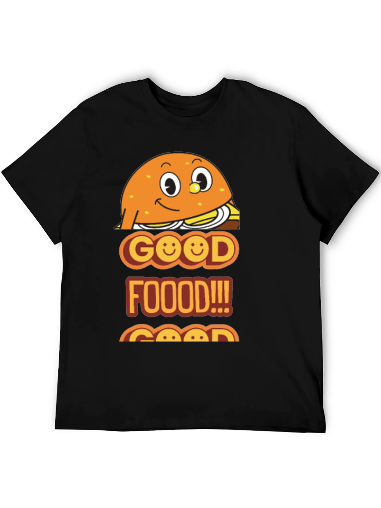 Camiseta Negra Good Food con Diseño Divertido de Hamburguesa