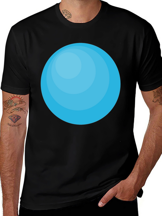Camiseta Negra con Círculo Azul