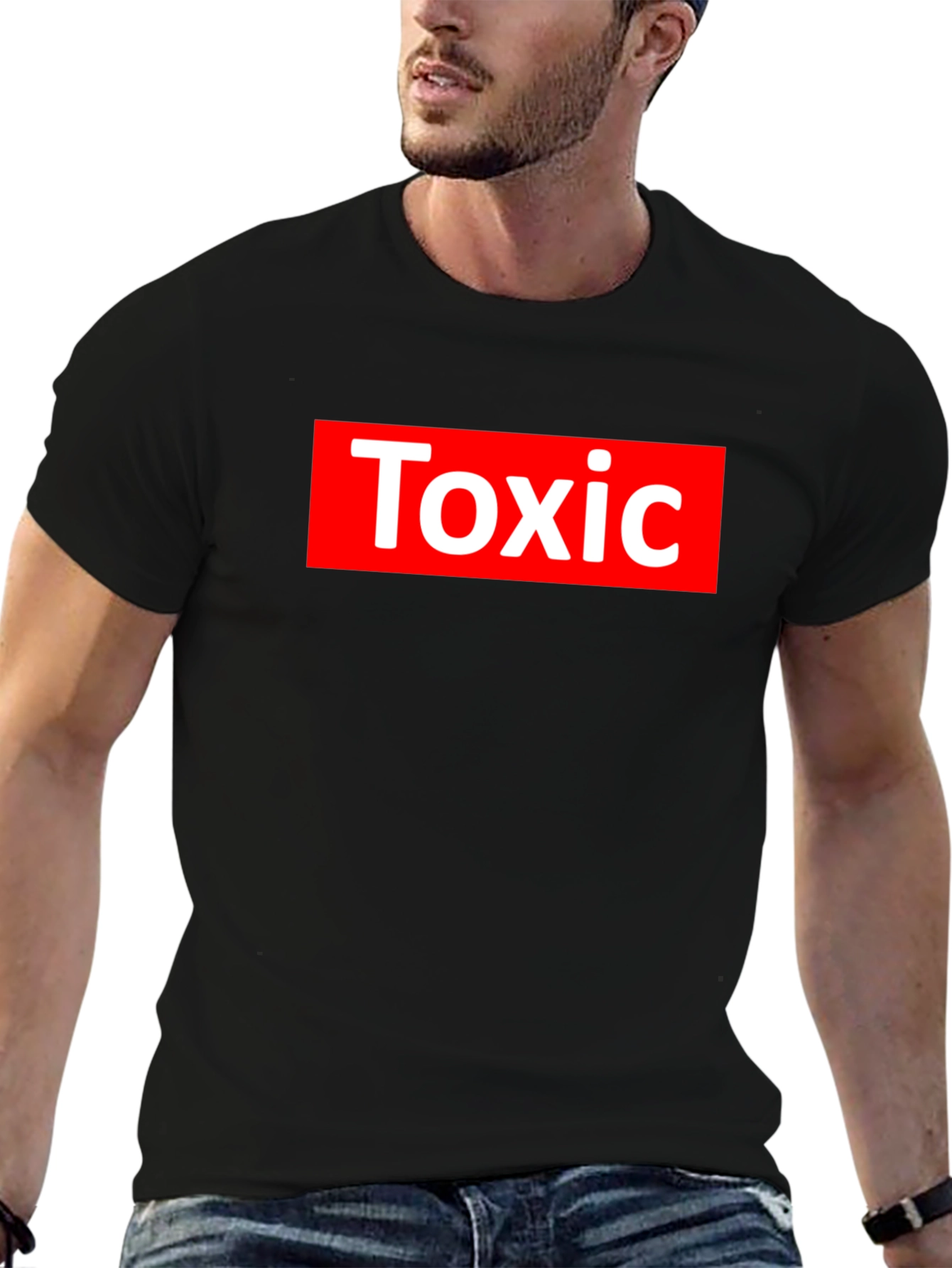 Camiseta Negra Toxic Estilo Supreme