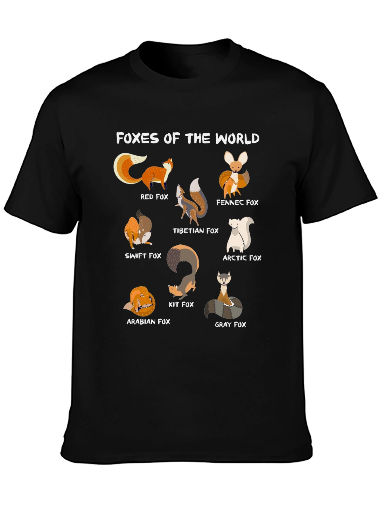 Camiseta Negra Zorros del Mundo