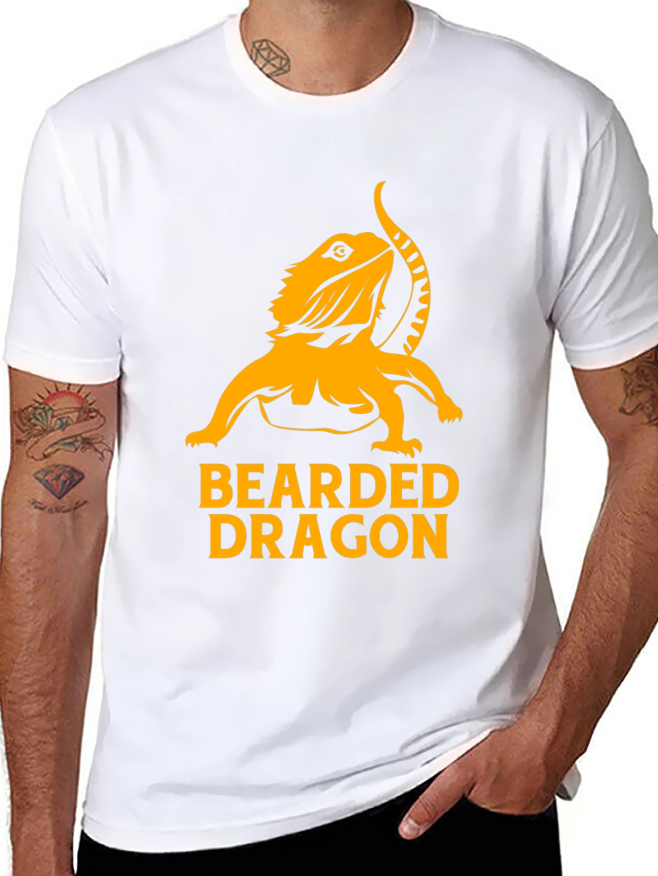 Camiseta Negra con Diseño de Dragón Barbudo