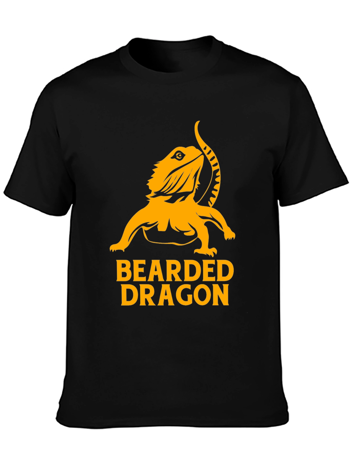 Camiseta Negra con Diseño de Dragón Barbudo