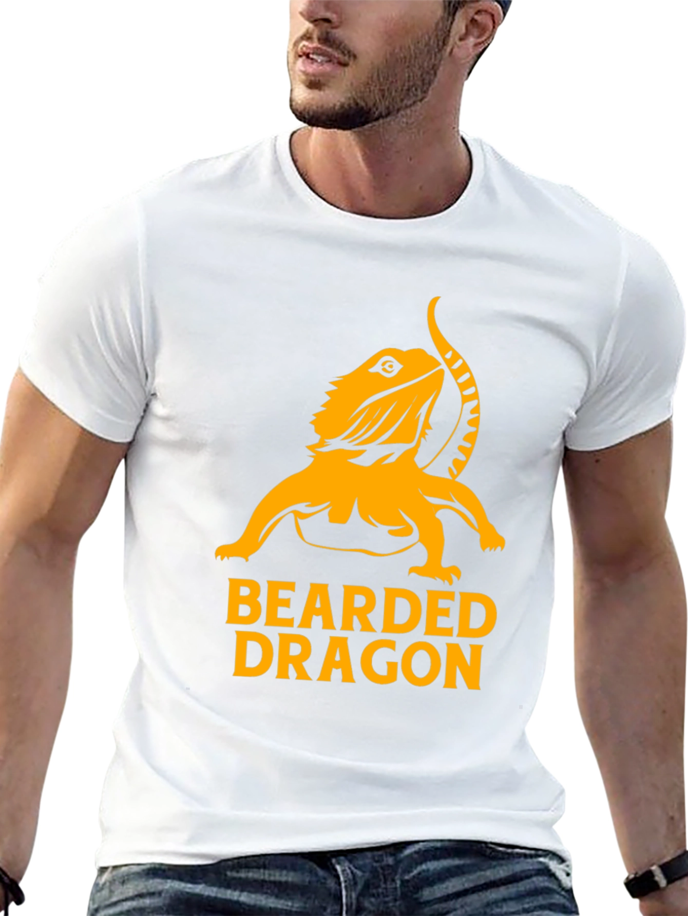 Camiseta Negra con Diseño de Dragón Barbudo