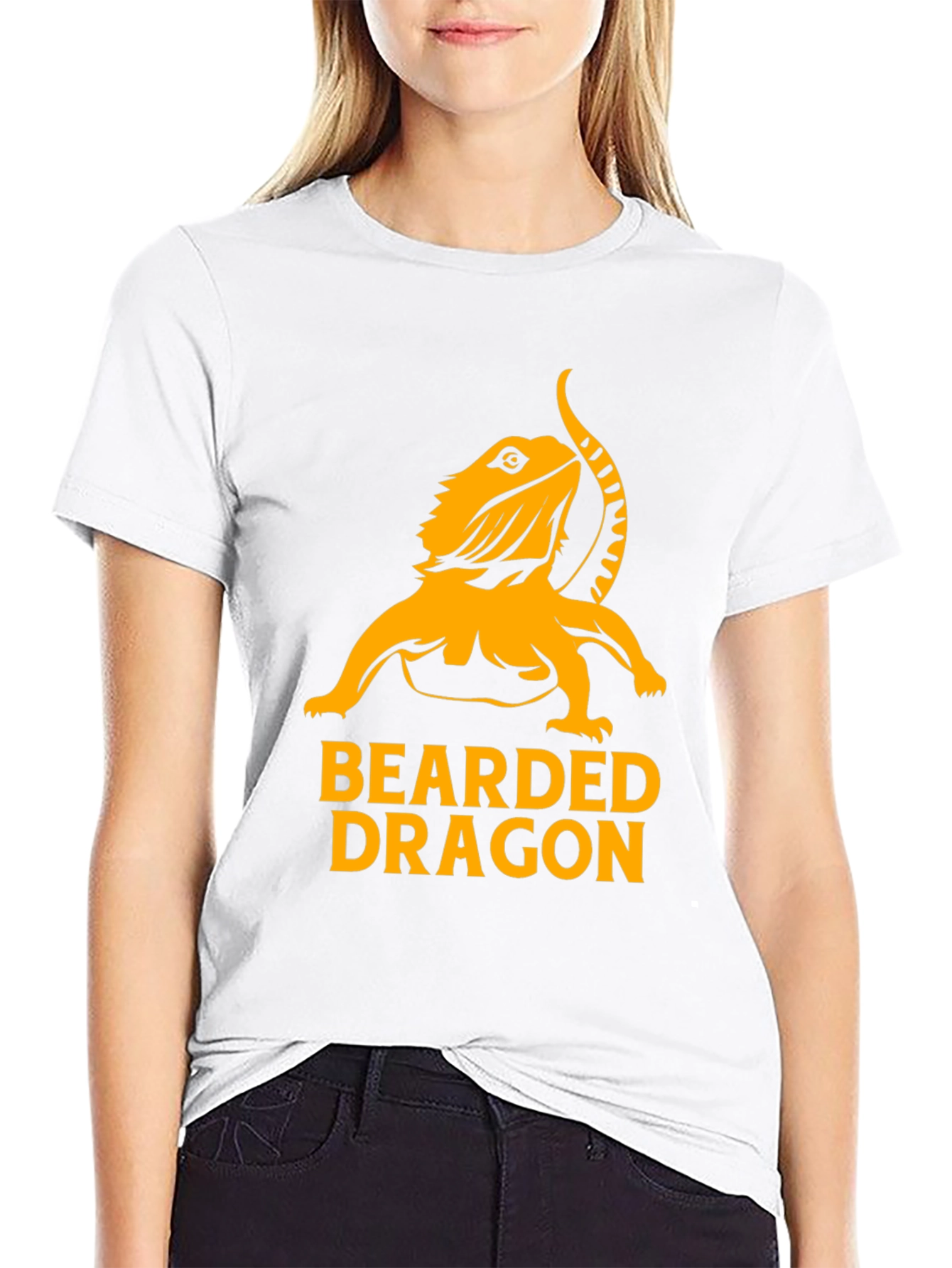 Camiseta Negra con Diseño de Dragón Barbudo