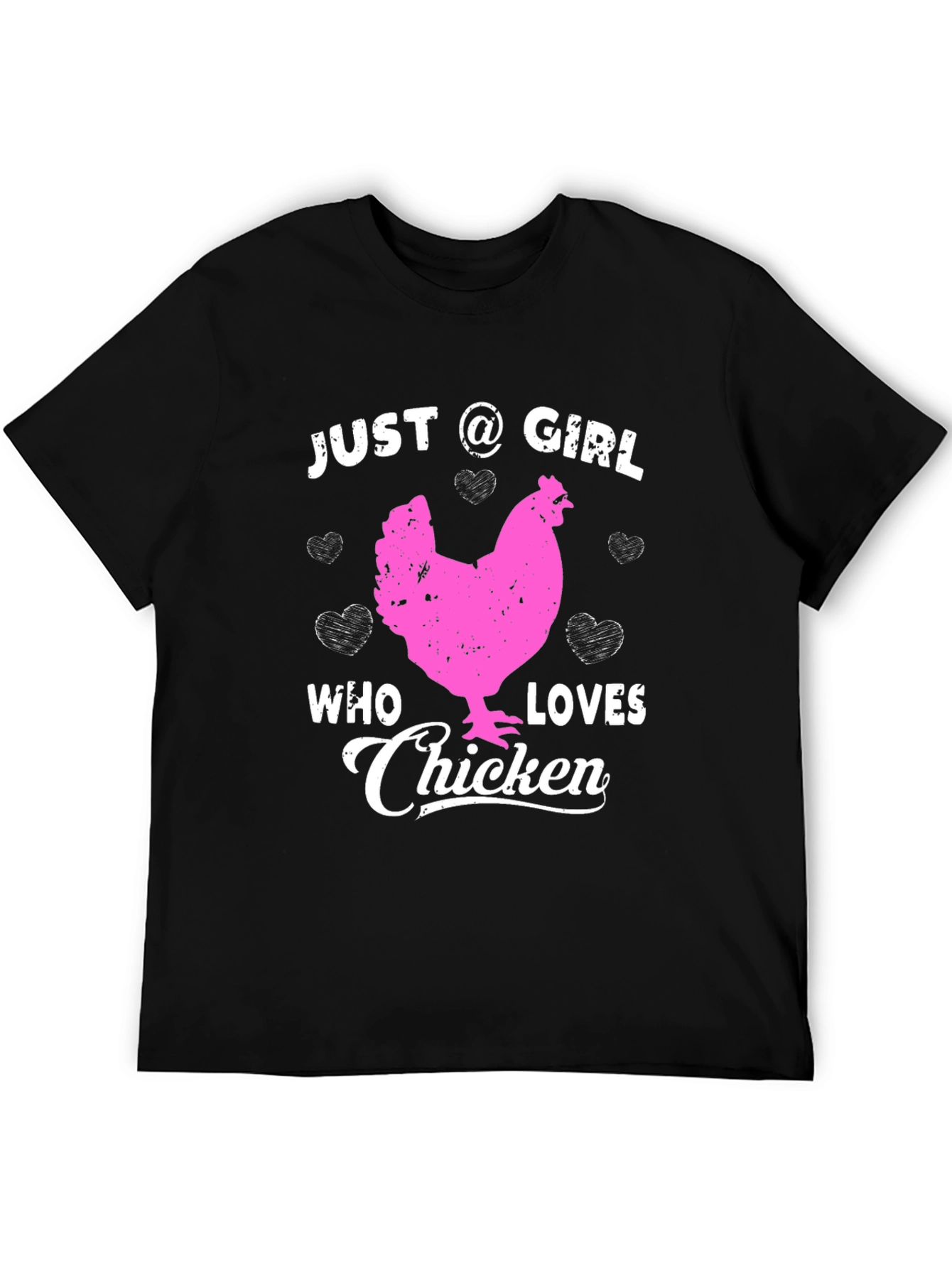 Camiseta Negra Just A Girl Who Loves Chicken