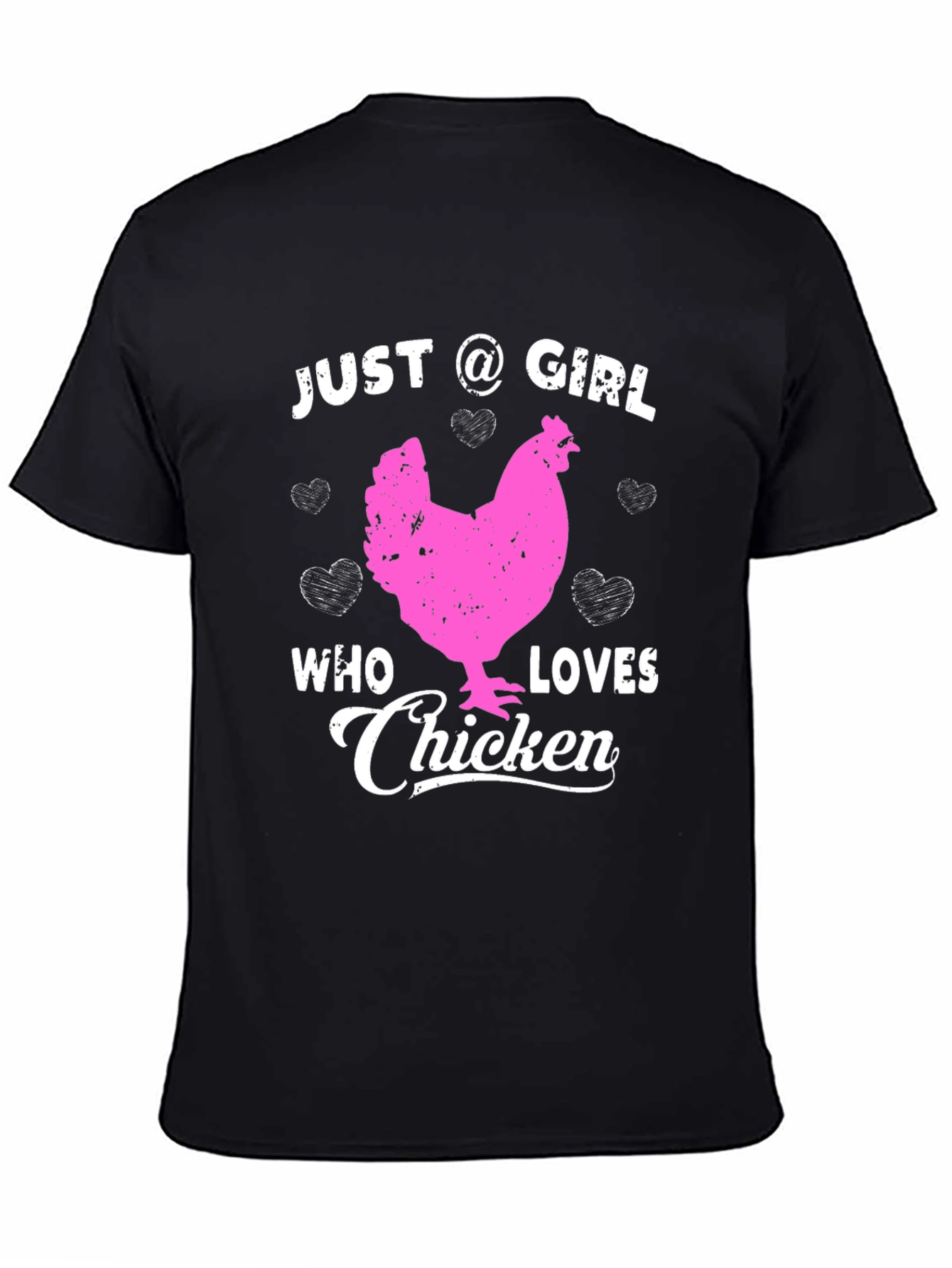 Camiseta Negra Just A Girl Who Loves Chicken