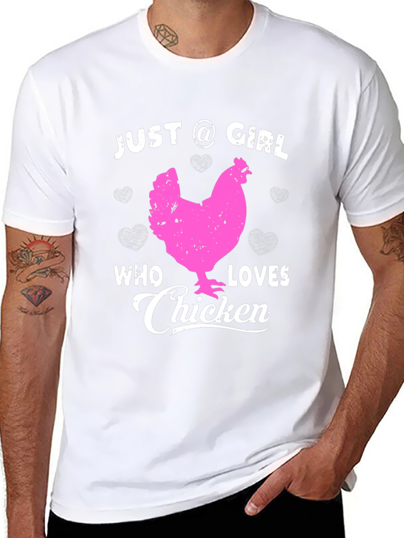Camiseta Negra Just A Girl Who Loves Chicken